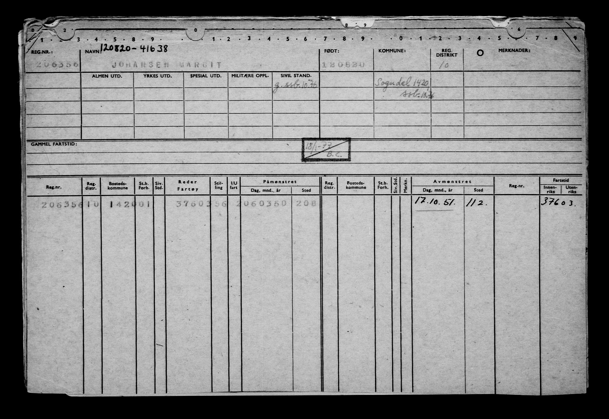 Direktoratet for sjømenn, AV/RA-S-3545/G/Gb/L0184: Hovedkort, 1920, p. 257