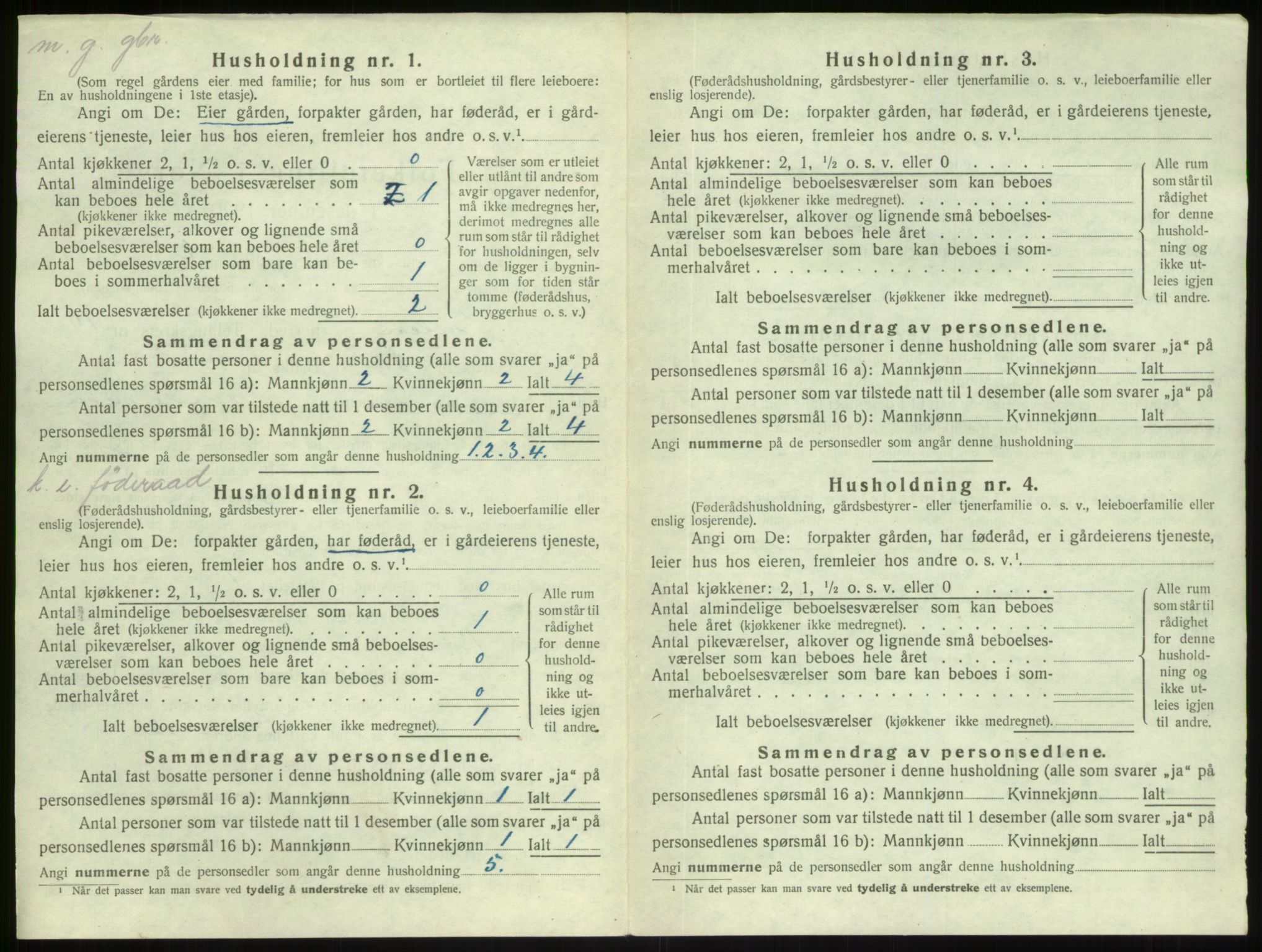 SAB, 1920 census for Gulen, 1920, p. 622