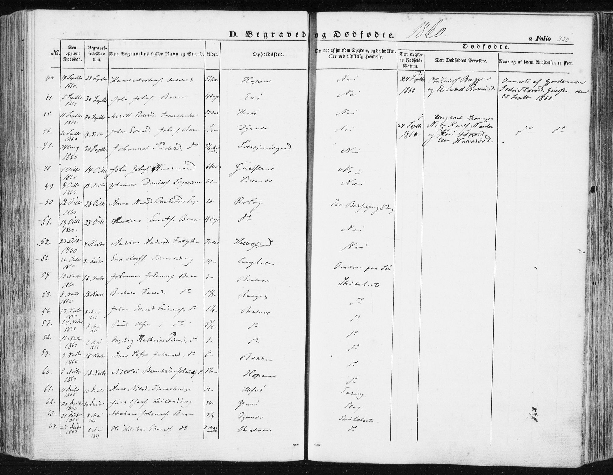 Ministerialprotokoller, klokkerbøker og fødselsregistre - Møre og Romsdal, AV/SAT-A-1454/581/L0937: Parish register (official) no. 581A05, 1853-1872, p. 320