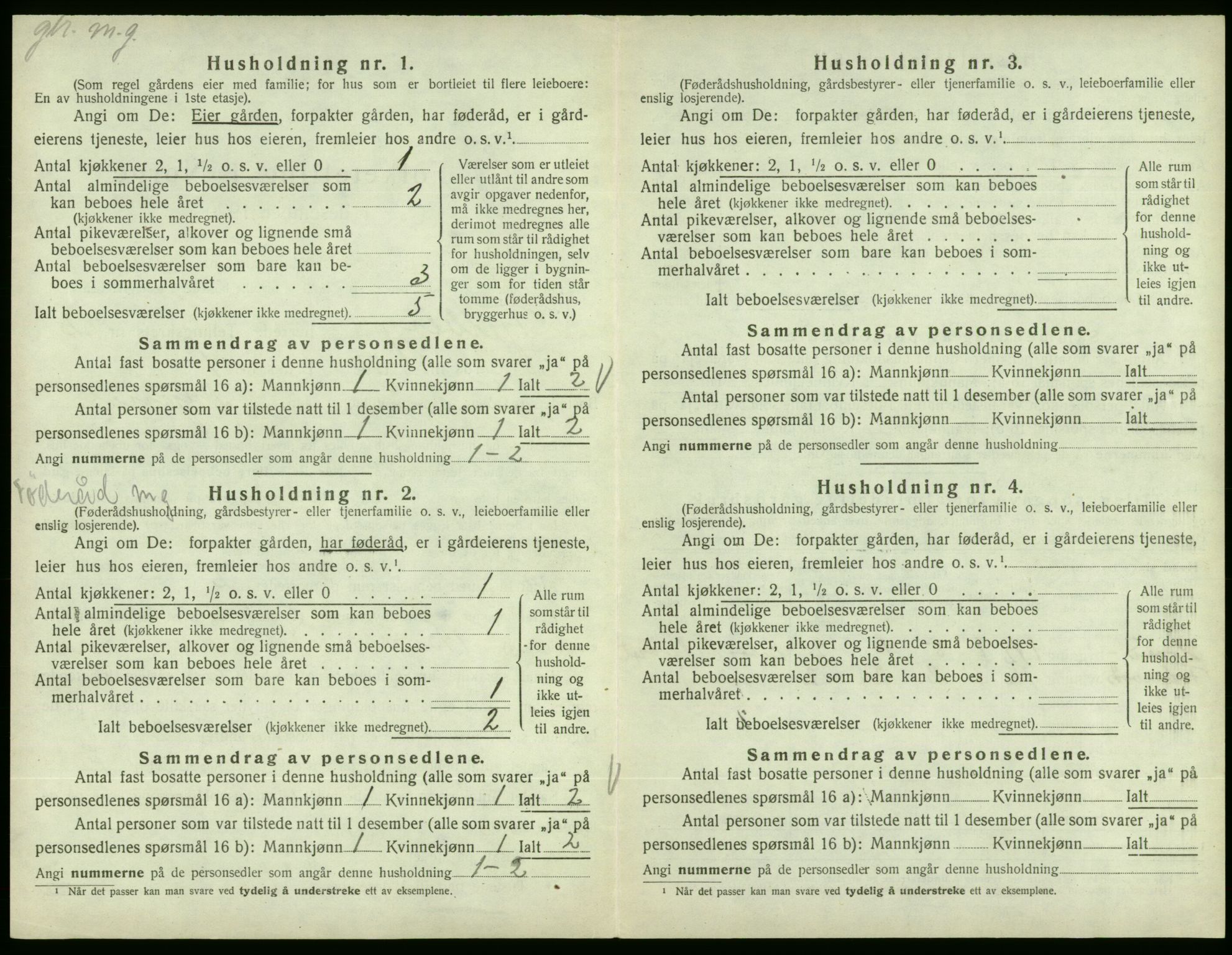 SAB, 1920 census for Fjelberg, 1920, p. 87