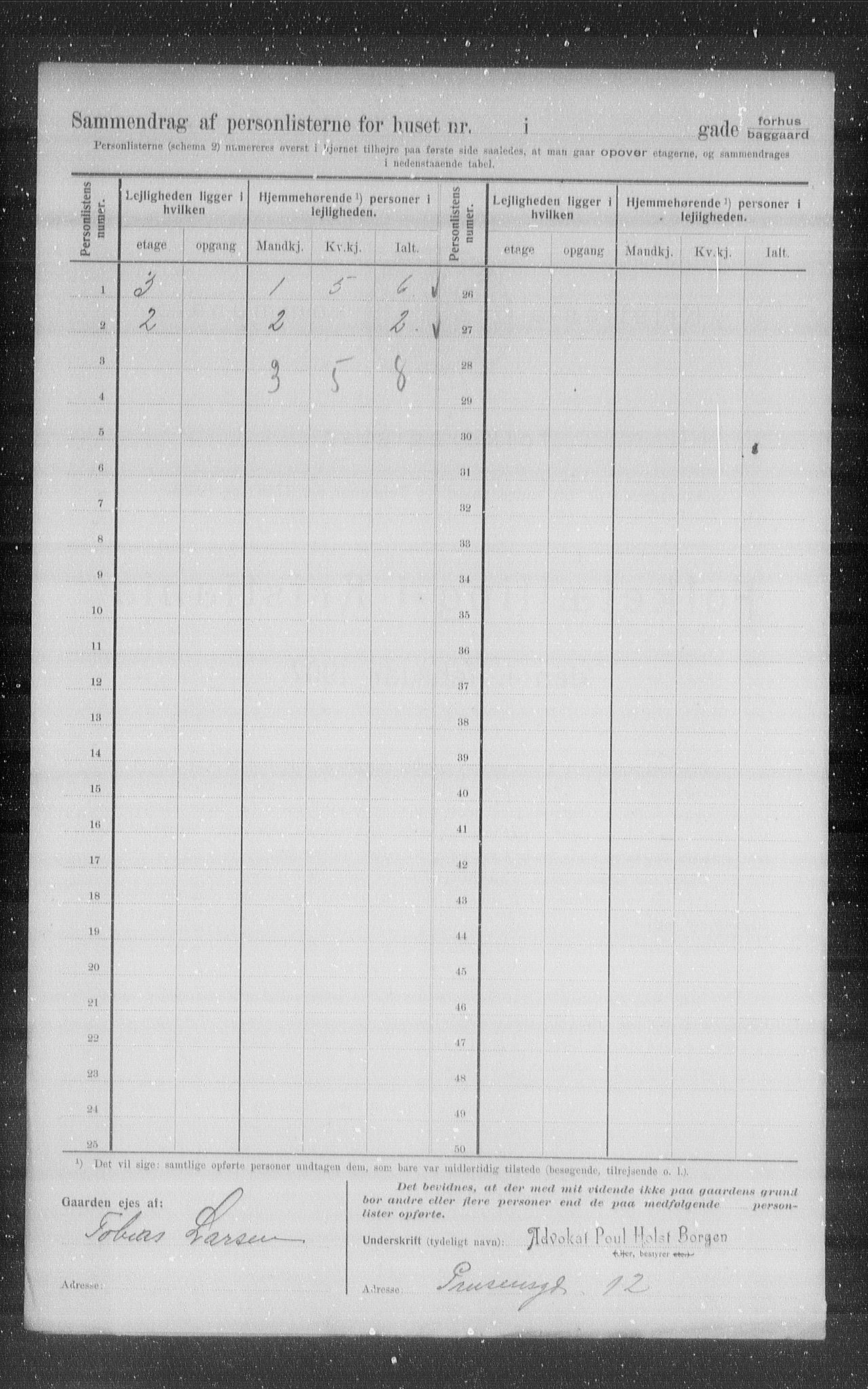 OBA, Municipal Census 1907 for Kristiania, 1907, p. 23839