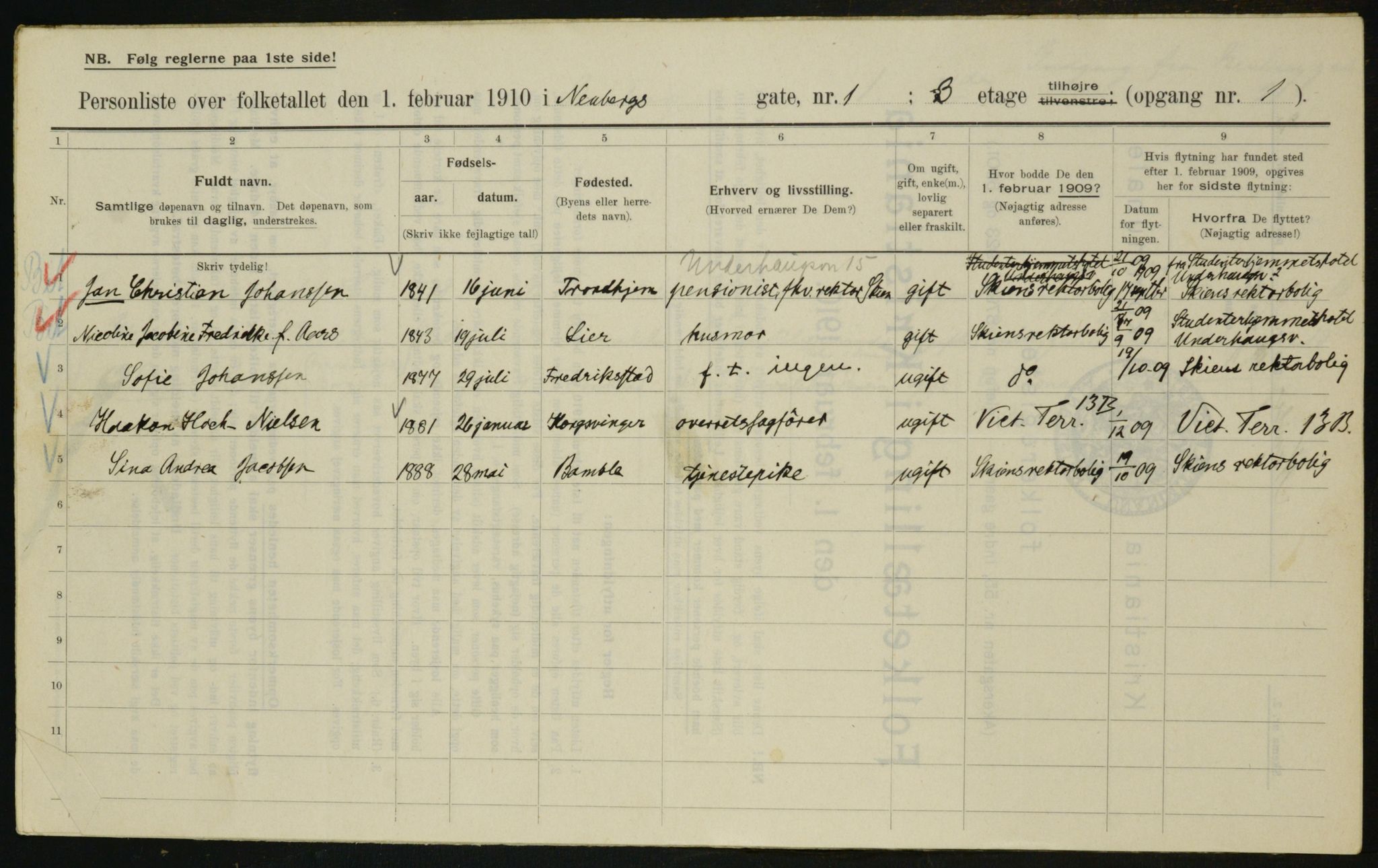 OBA, Municipal Census 1910 for Kristiania, 1910, p. 67336