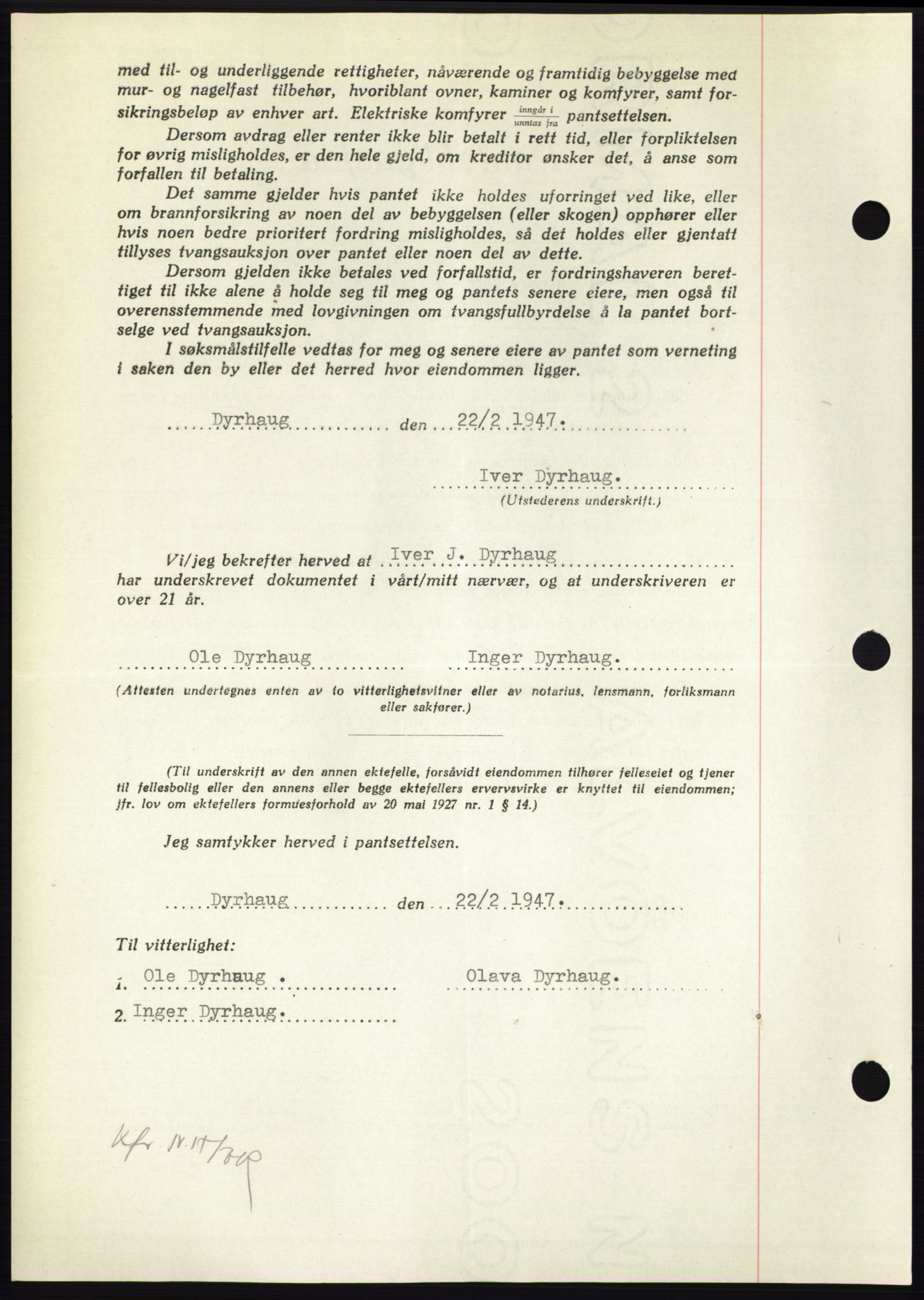 Nordmøre sorenskriveri, AV/SAT-A-4132/1/2/2Ca: Mortgage book no. B95, 1946-1947, Diary no: : 635/1947