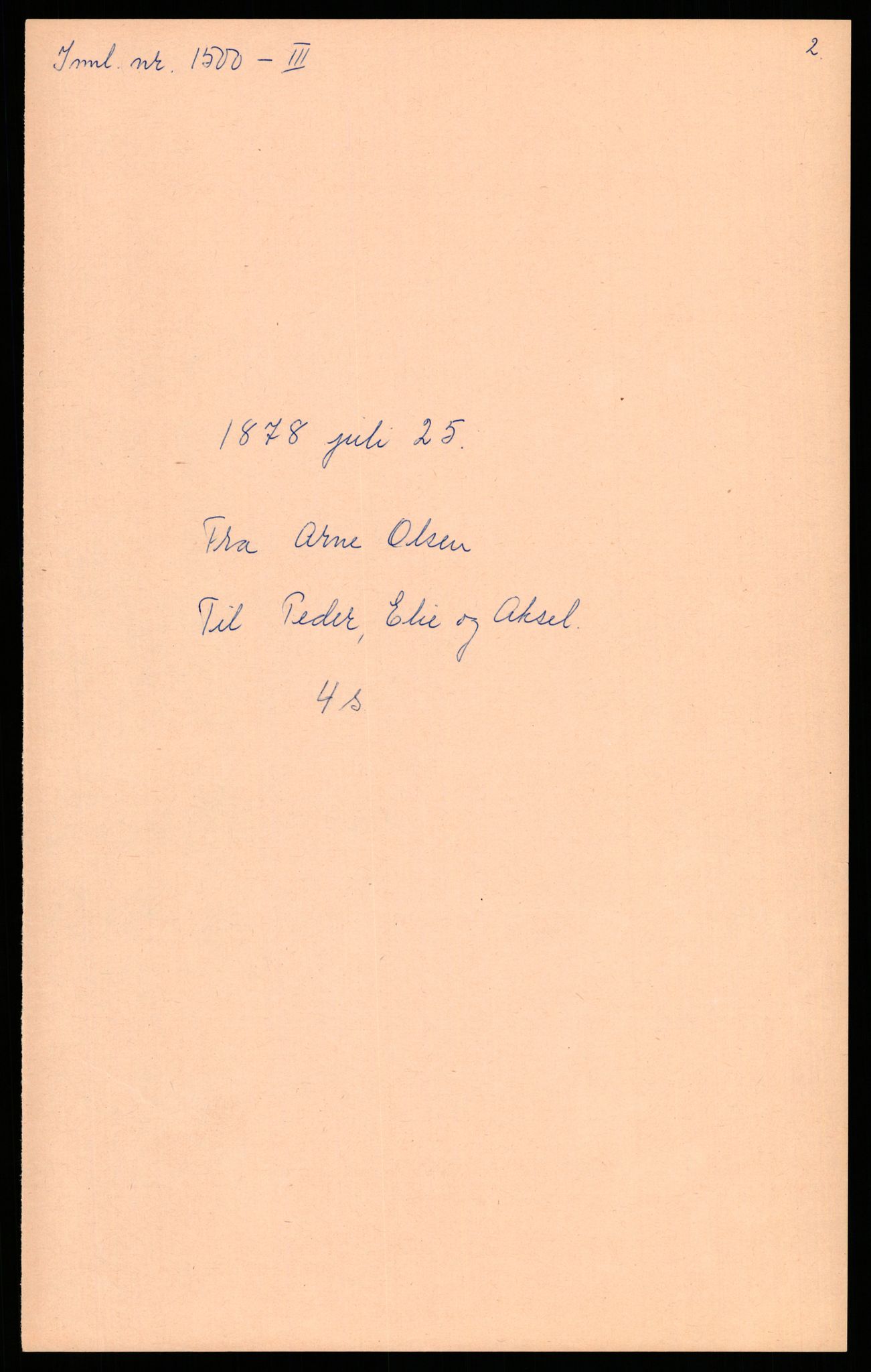 Samlinger til kildeutgivelse, Amerikabrevene, AV/RA-EA-4057/F/L0009: Innlån fra Hedmark: Statsarkivet i Hamar - Wærenskjold, 1838-1914, p. 730