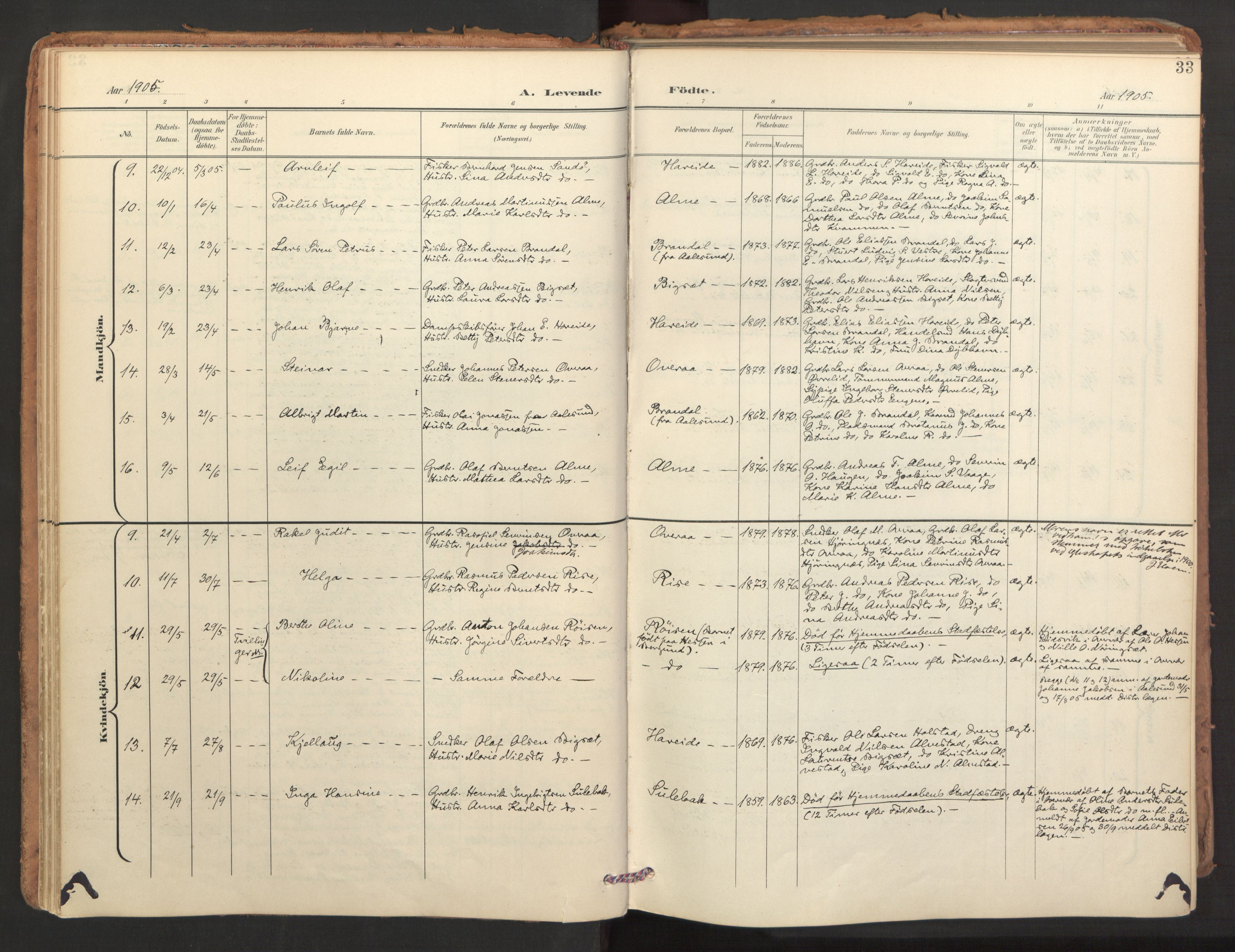 Ministerialprotokoller, klokkerbøker og fødselsregistre - Møre og Romsdal, AV/SAT-A-1454/510/L0123: Parish register (official) no. 510A03, 1898-1922, p. 33