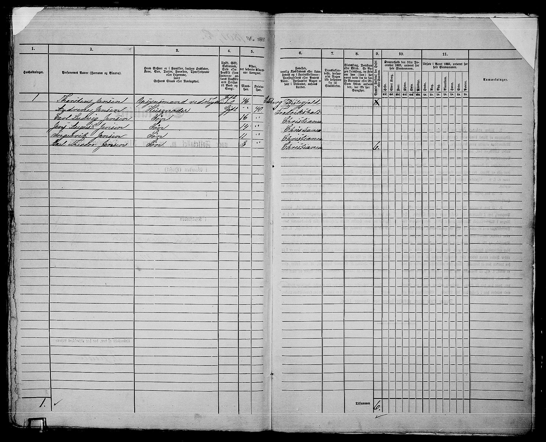 RA, 1865 census for Kristiania, 1865, p. 4051