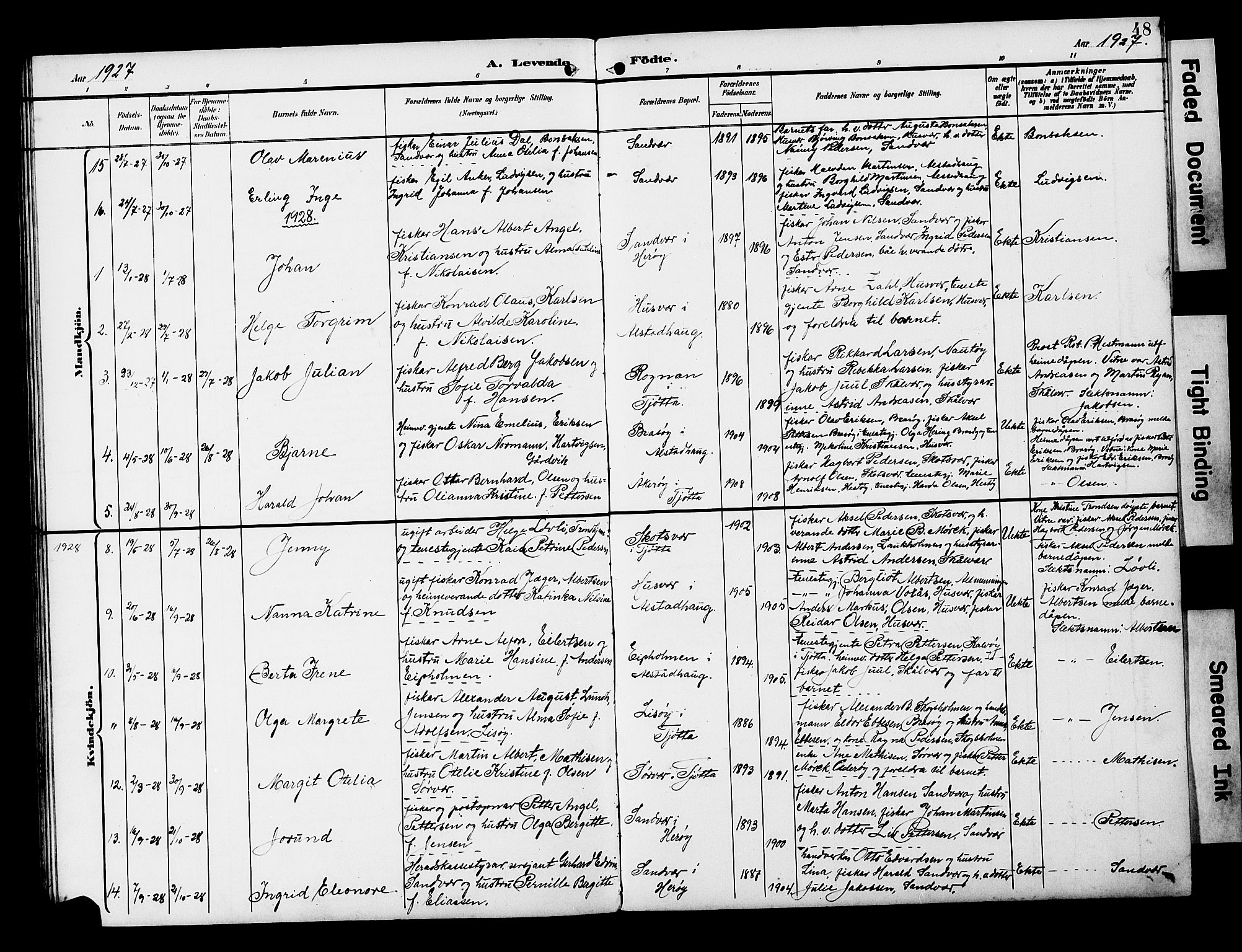 Ministerialprotokoller, klokkerbøker og fødselsregistre - Nordland, AV/SAT-A-1459/818/L0273: Parish register (copy) no. 818C01, 1893-1928, p. 48