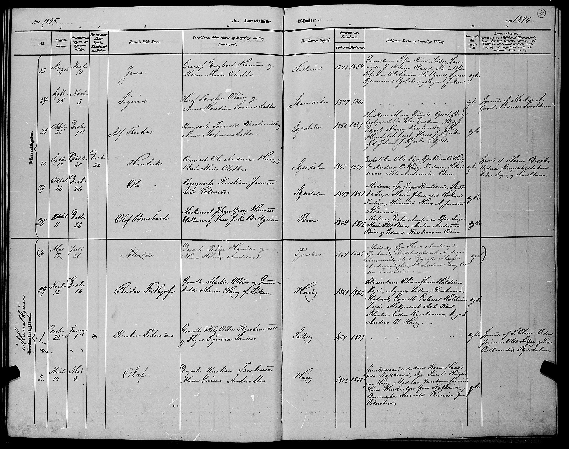 Hole kirkebøker, AV/SAKO-A-228/G/Gb/L0003: Parish register (copy) no. II 3, 1890-1901, p. 30