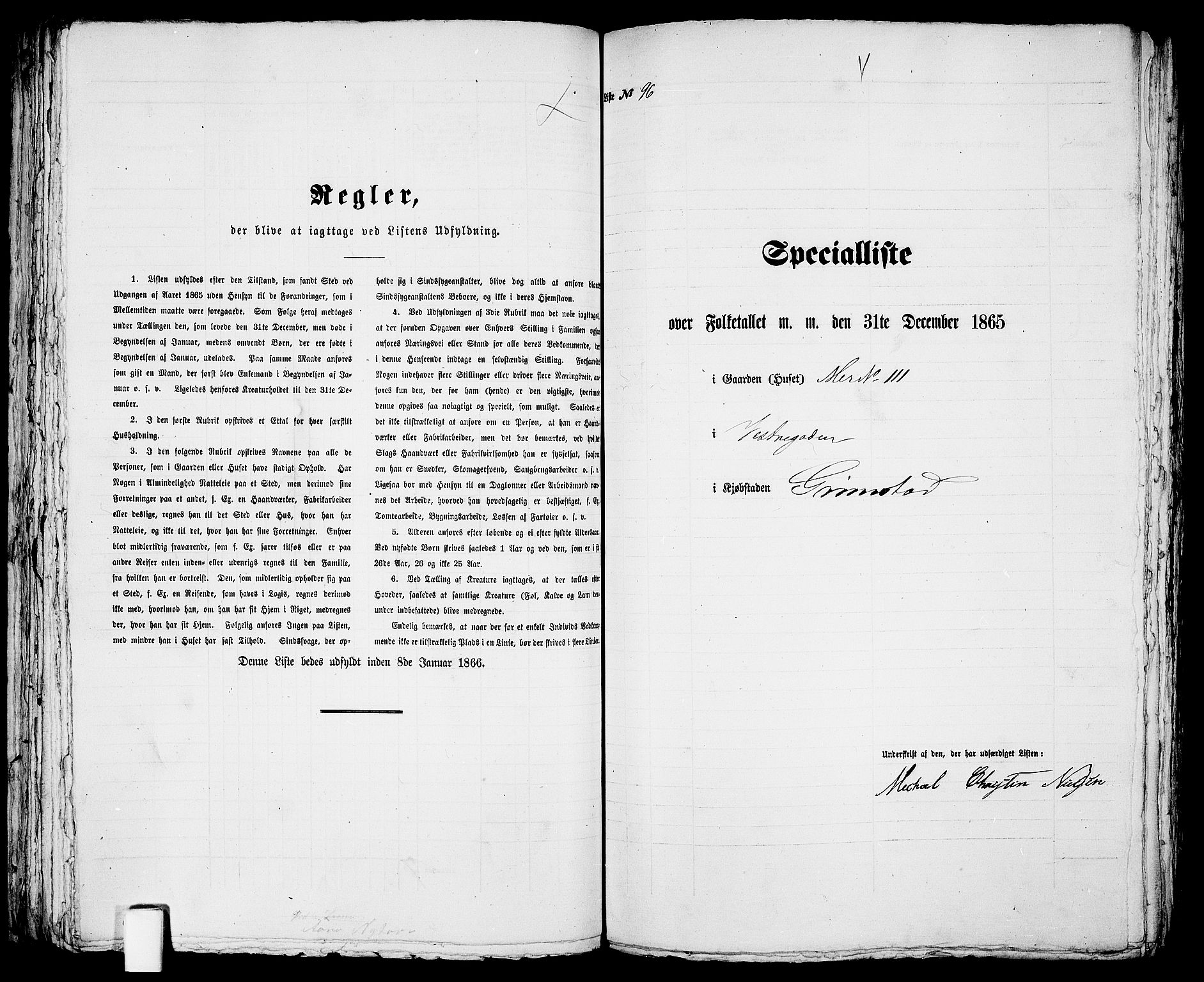 RA, 1865 census for Fjære/Grimstad, 1865, p. 197