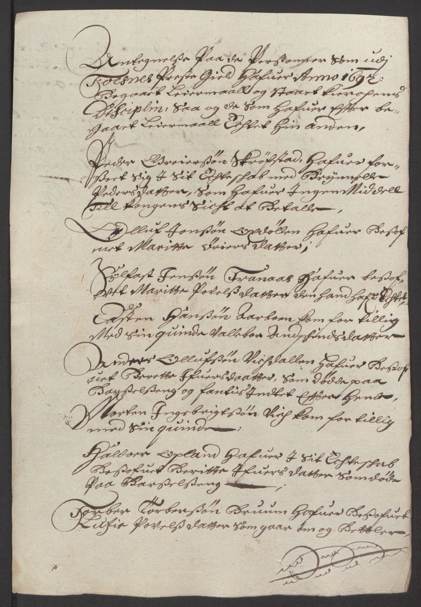 Rentekammeret inntil 1814, Reviderte regnskaper, Fogderegnskap, AV/RA-EA-4092/R64/L4424: Fogderegnskap Namdal, 1692-1695, p. 126