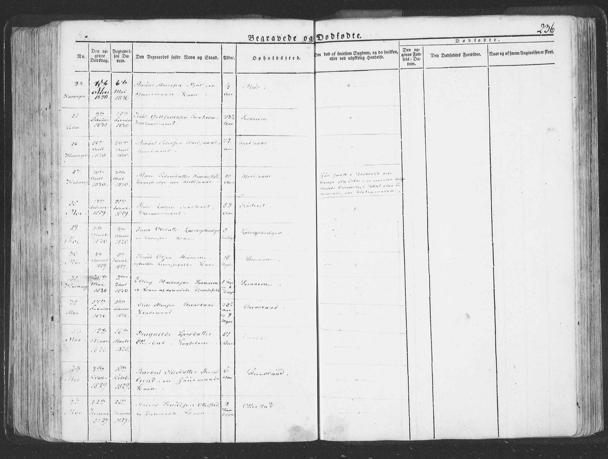 Hosanger sokneprestembete, AV/SAB-A-75801/H/Haa: Parish register (official) no. A 6, 1824-1835, p. 236