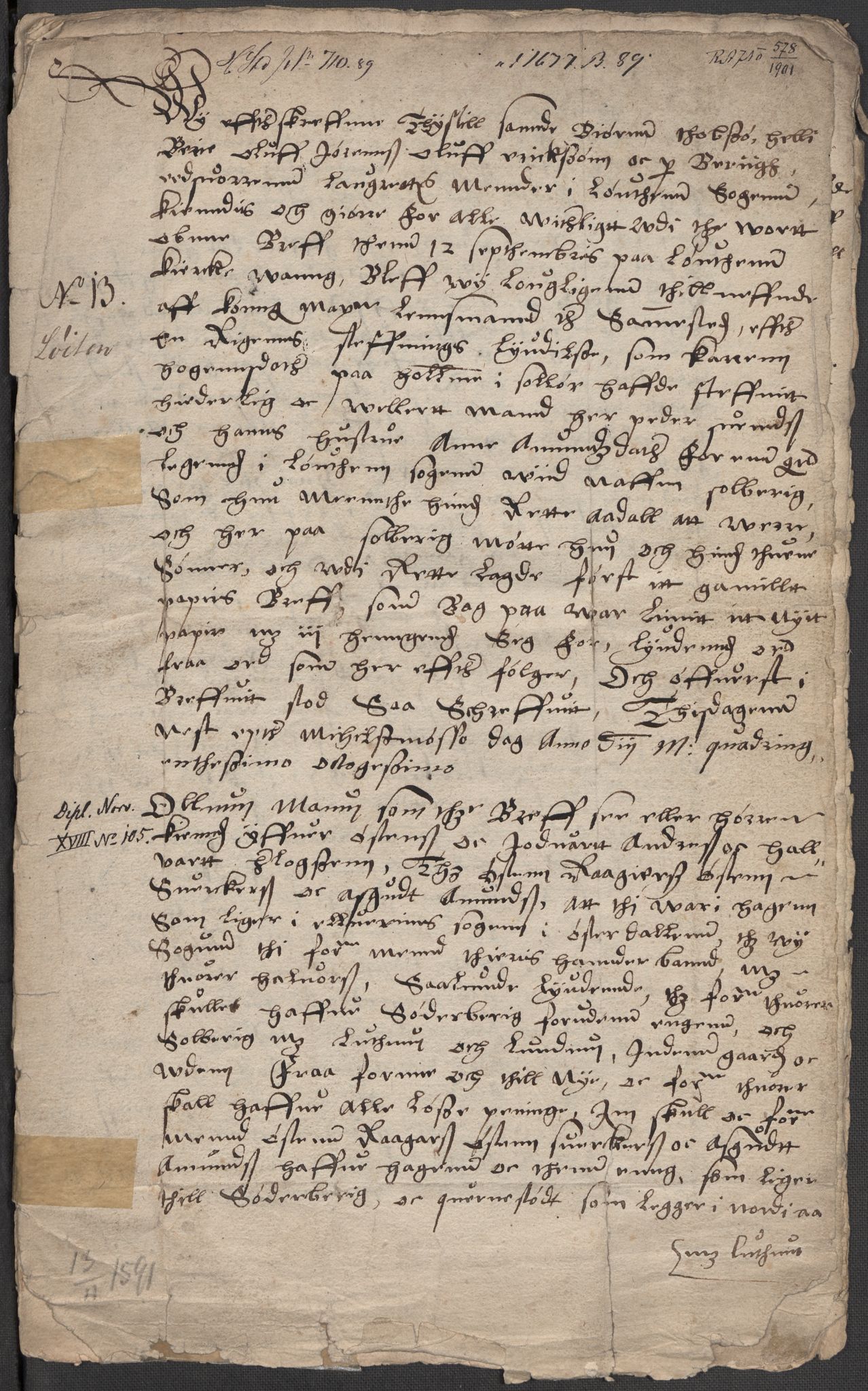 Riksarkivets diplomsamling, AV/RA-EA-5965/F15/L0011: Prestearkiv - Hedmark, 1575-1735, p. 40