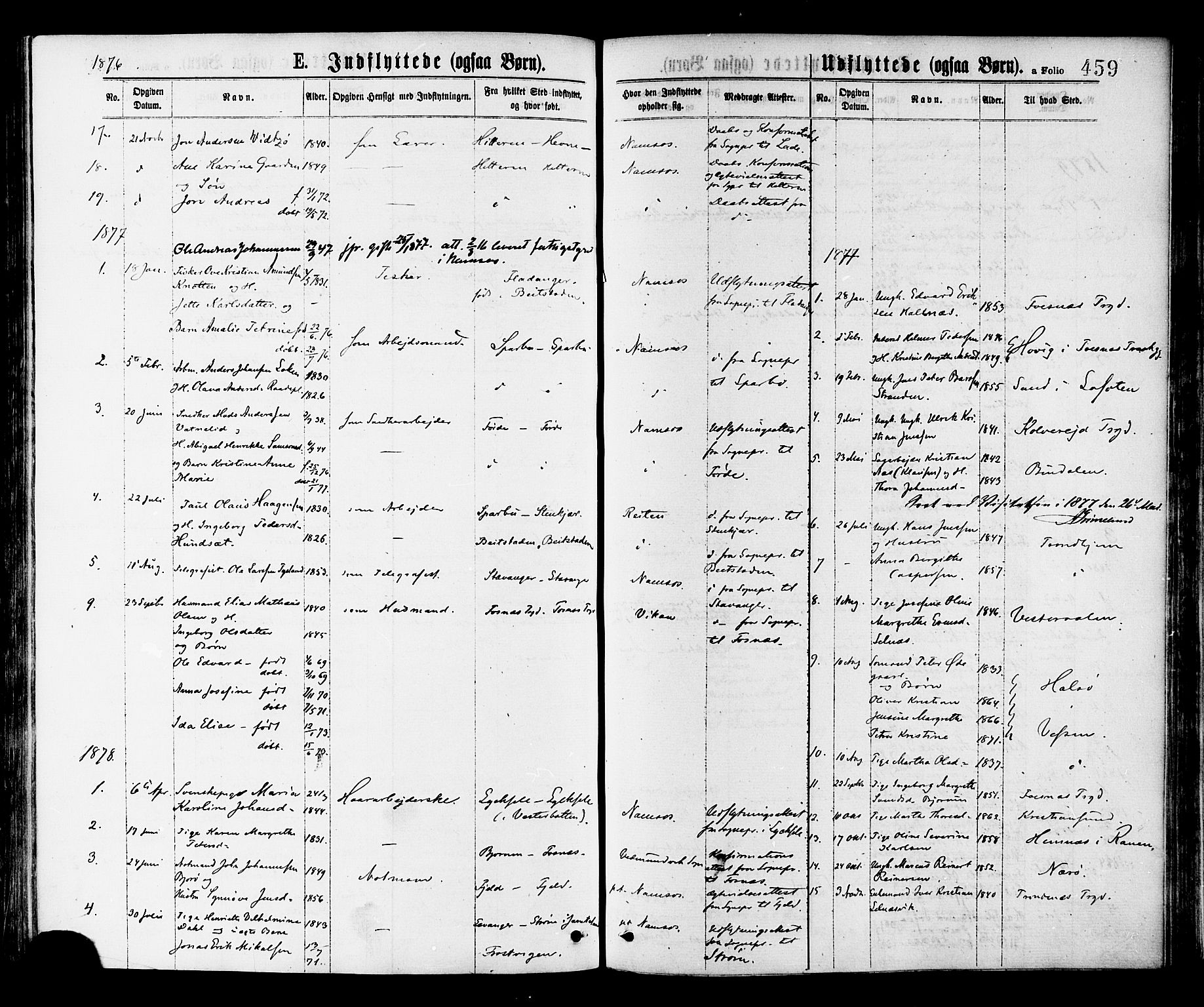 Ministerialprotokoller, klokkerbøker og fødselsregistre - Nord-Trøndelag, SAT/A-1458/768/L0572: Parish register (official) no. 768A07, 1874-1886, p. 459