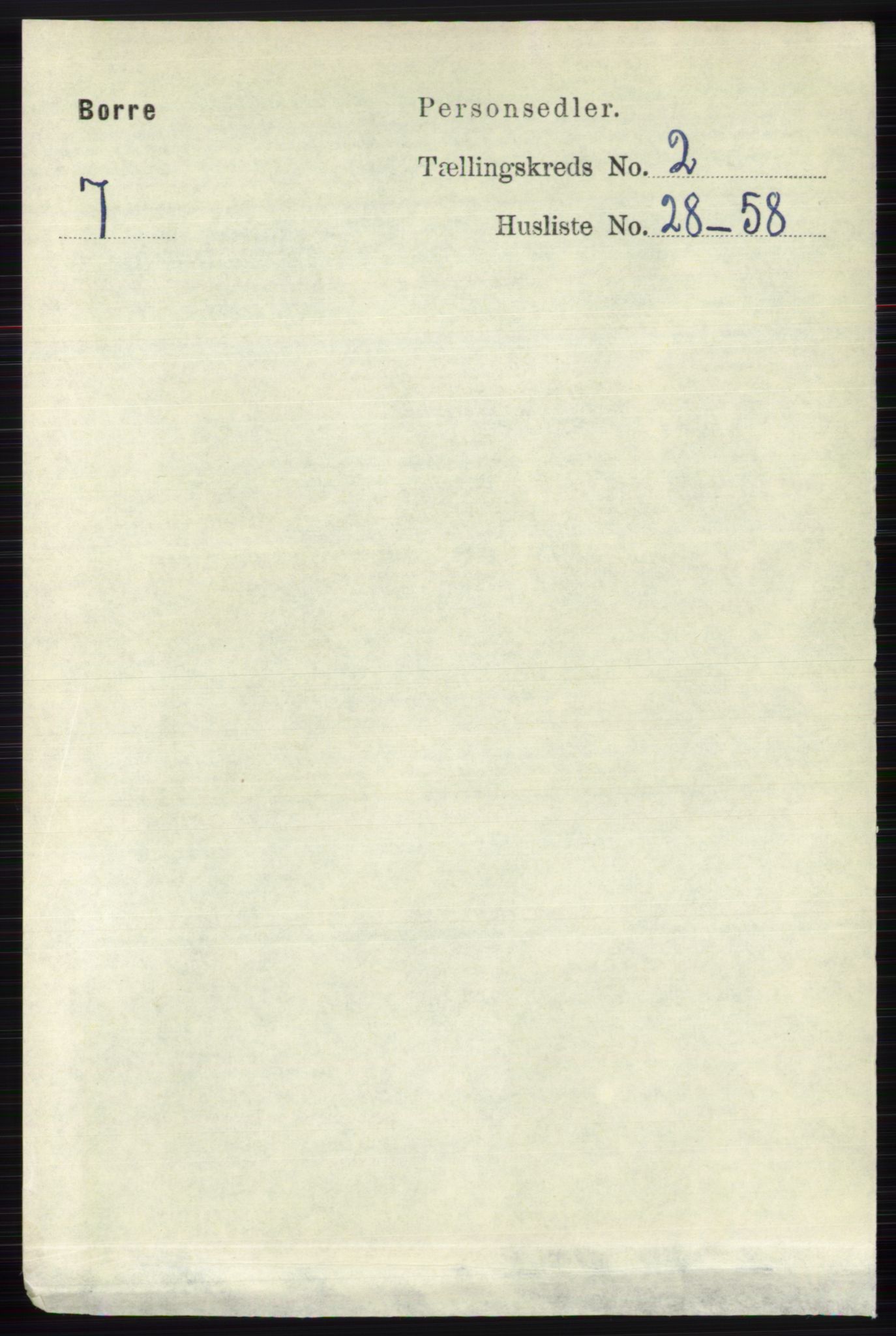 RA, 1891 census for 0717 Borre, 1891, p. 967