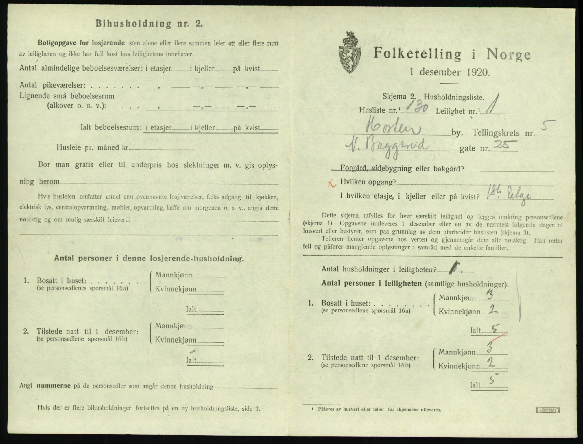 SAKO, 1920 census for Horten, 1920, p. 6111