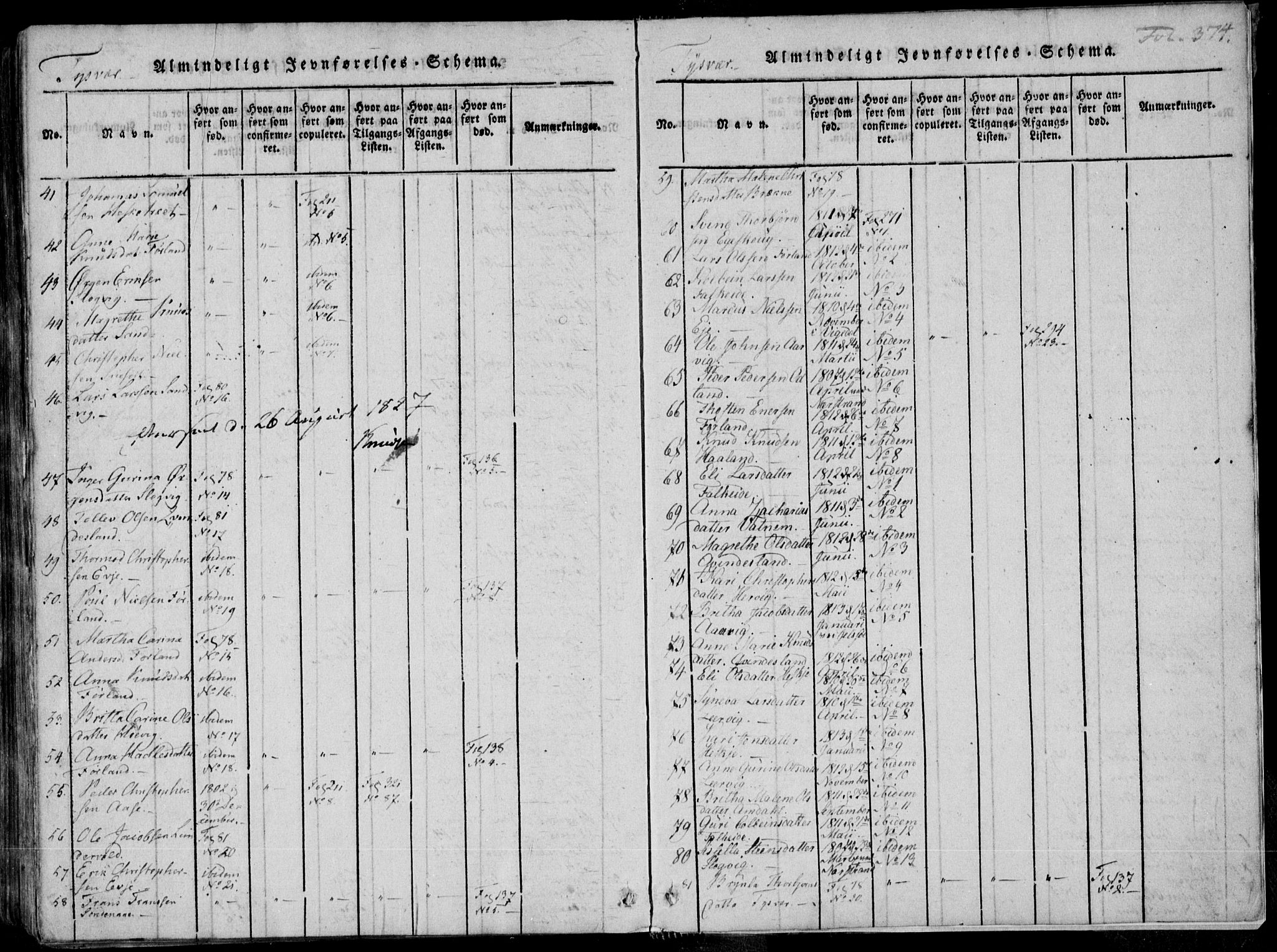 Skjold sokneprestkontor, AV/SAST-A-101847/H/Ha/Haa/L0004: Parish register (official) no. A 4 /1, 1815-1830, p. 374