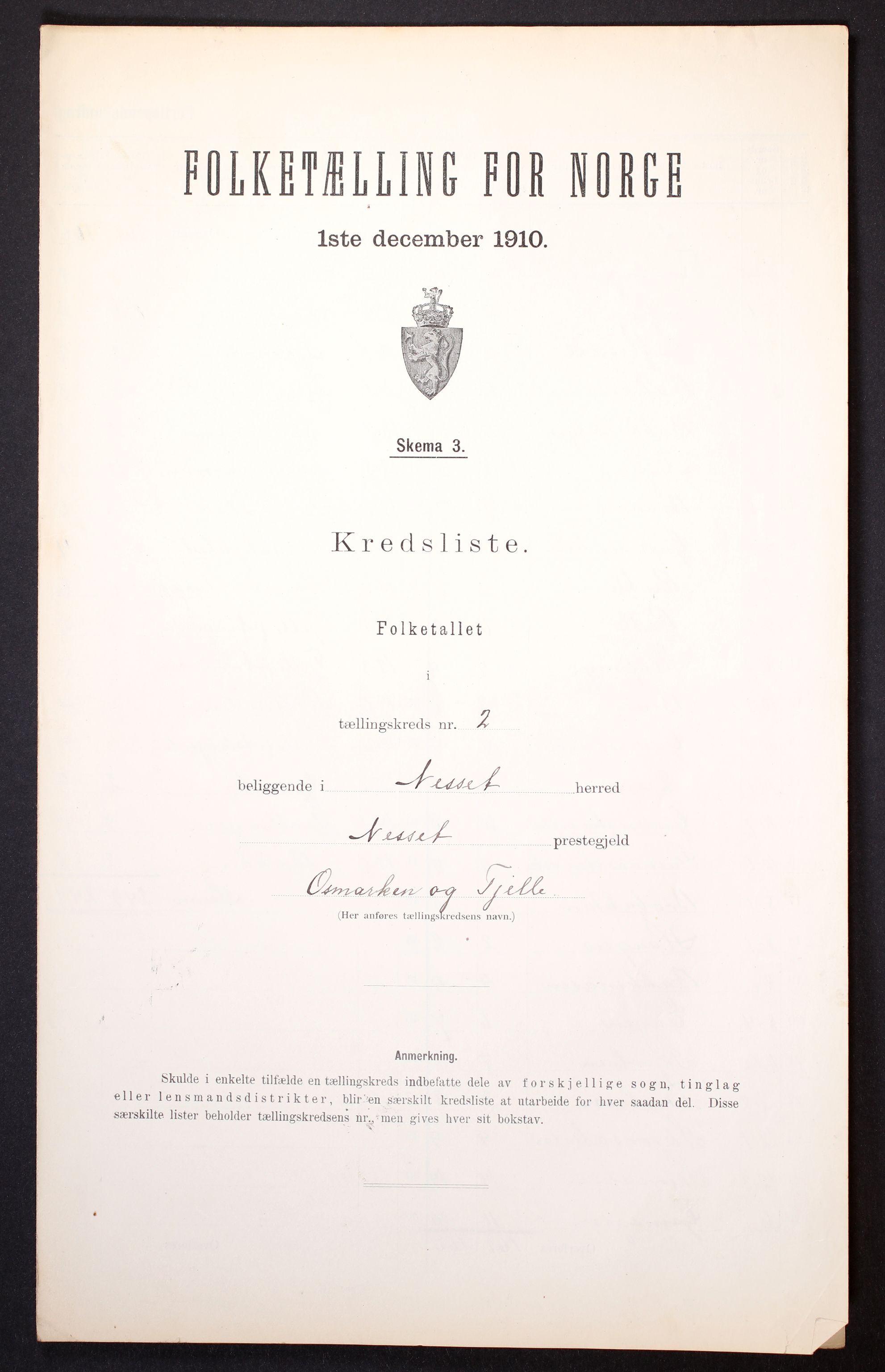 RA, 1910 census for Nesset, 1910, p. 7
