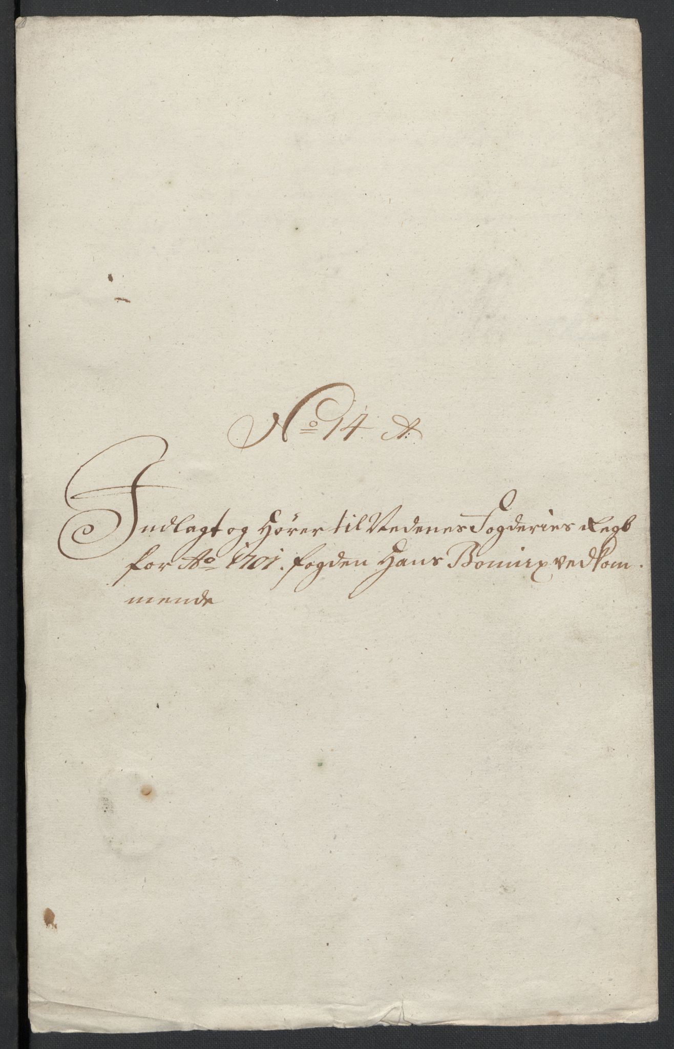 Rentekammeret inntil 1814, Reviderte regnskaper, Fogderegnskap, AV/RA-EA-4092/R39/L2315: Fogderegnskap Nedenes, 1700-1701, p. 343