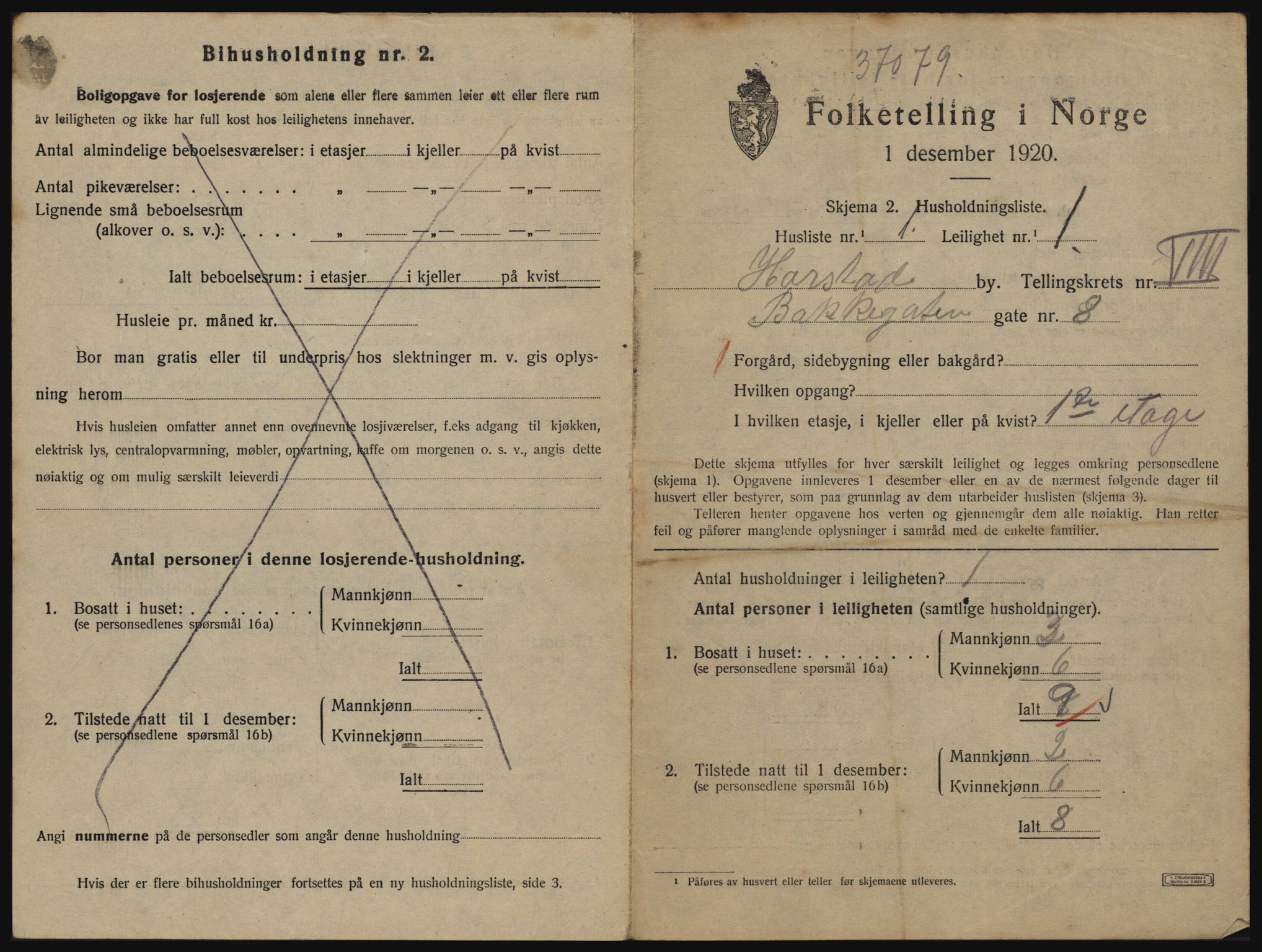 SATØ, 1920 census for Harstad, 1920, p. 2115