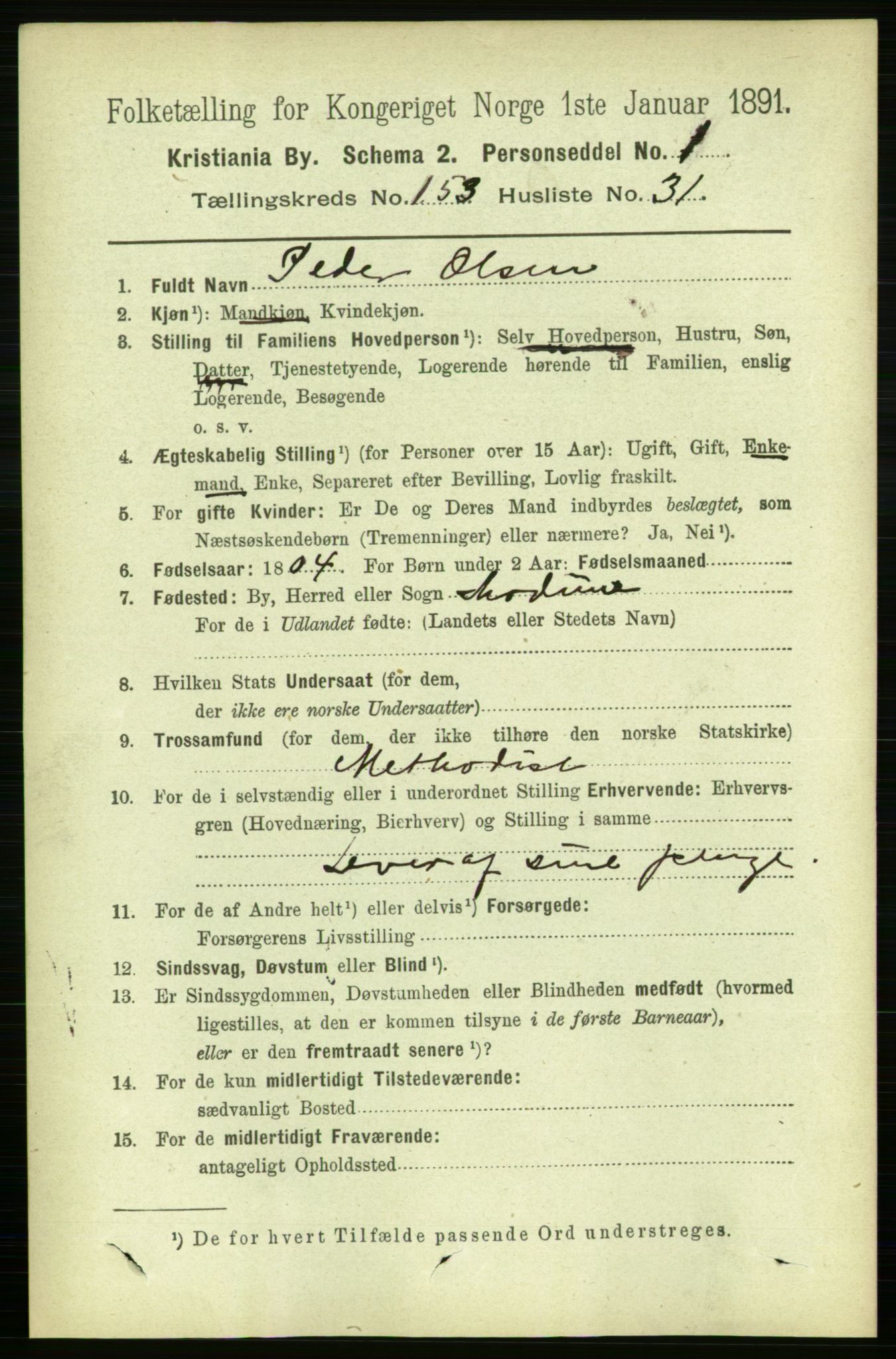 RA, 1891 census for 0301 Kristiania, 1891, p. 86951