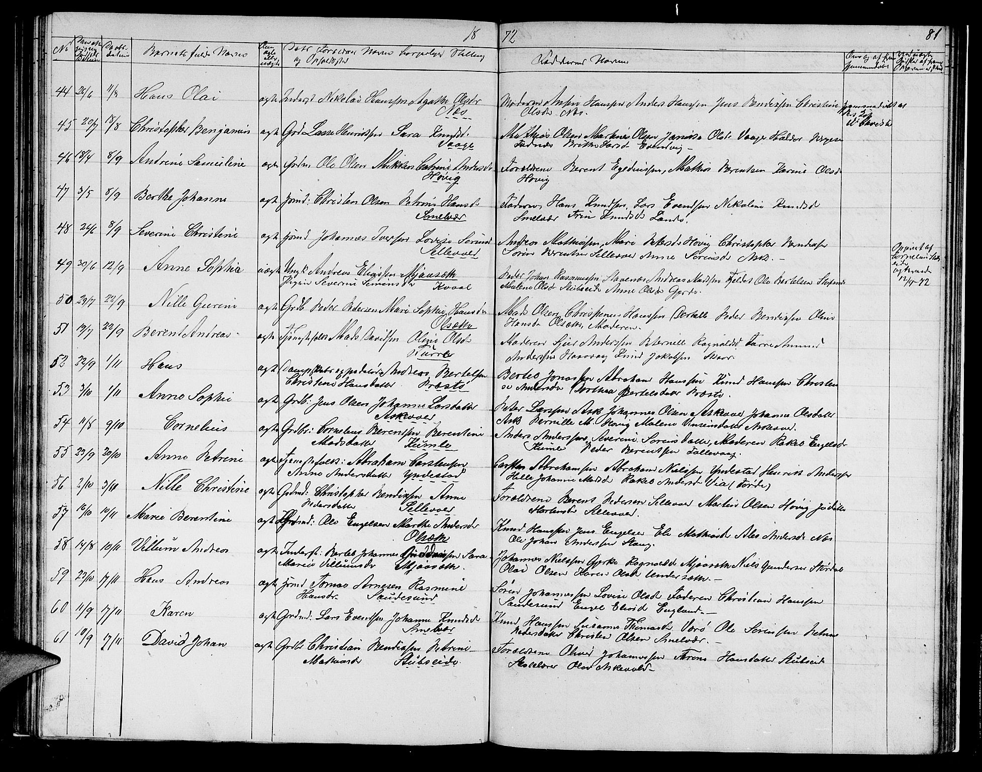 Askvoll sokneprestembete, SAB/A-79501/H/Hab/Haba/L0001: Parish register (copy) no. A 1, 1853-1872, p. 81