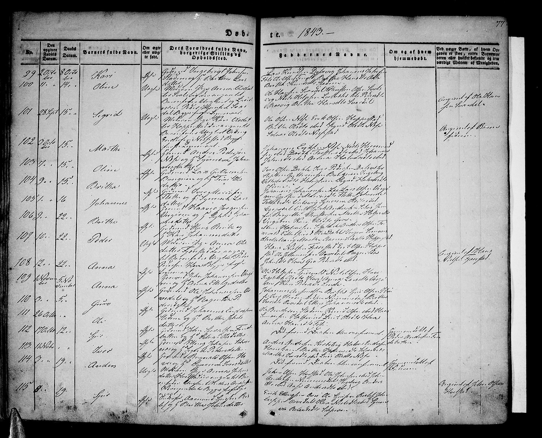 Vik sokneprestembete, AV/SAB-A-81501/H/Haa/Haaa/L0007: Parish register (official) no. A 7, 1831-1845, p. 77