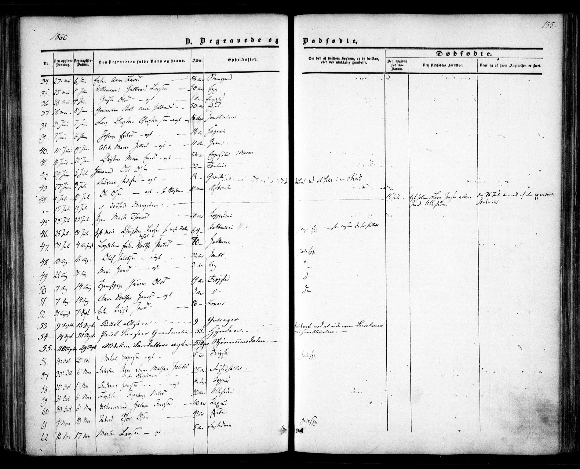 Nannestad prestekontor Kirkebøker, SAO/A-10414a/F/Fa/L0012: Parish register (official) no. I 12, 1860-1872, p. 155