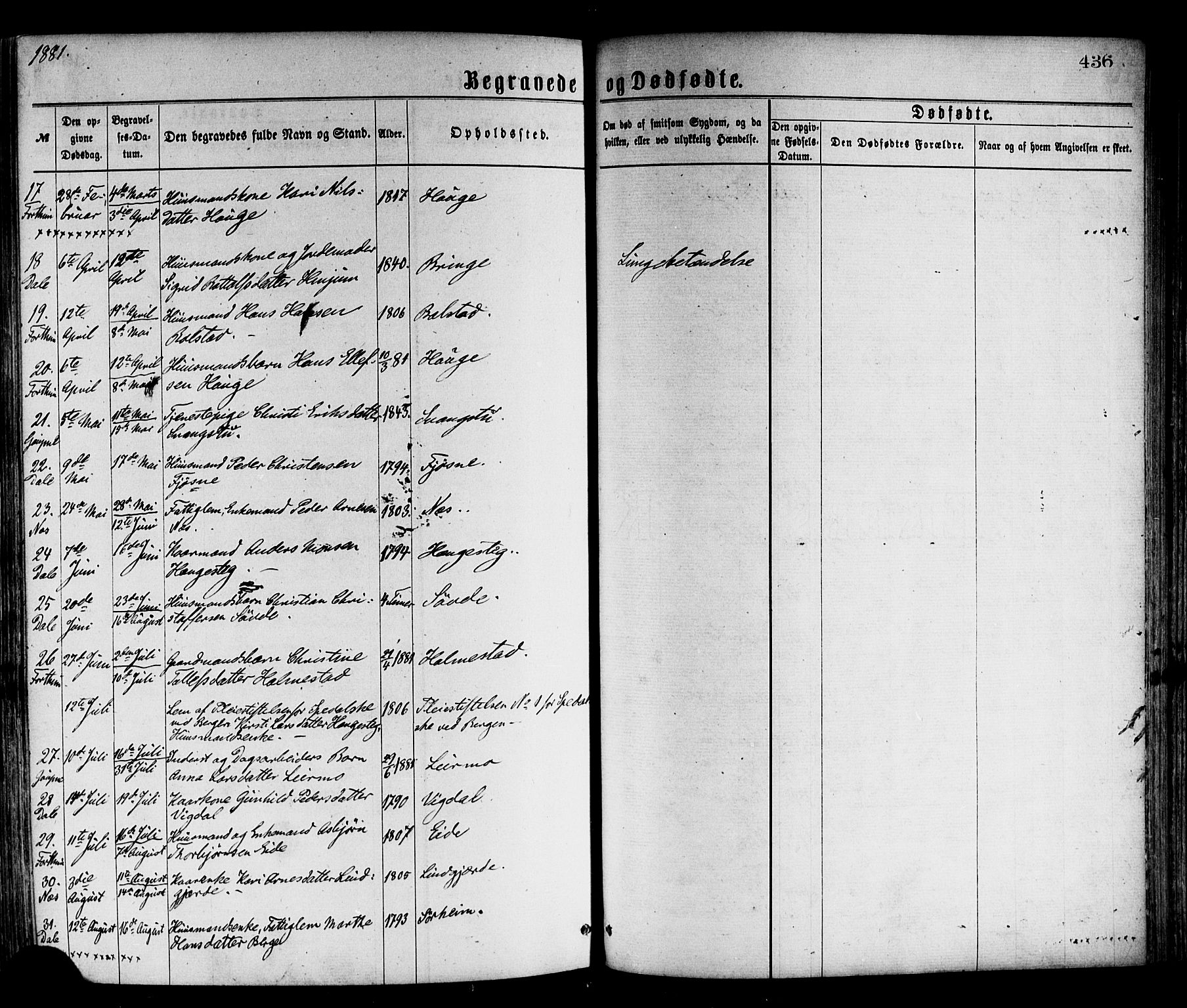 Luster sokneprestembete, AV/SAB-A-81101/H/Haa/Haaa/L0010: Parish register (official) no. A 10, 1871-1886, p. 436