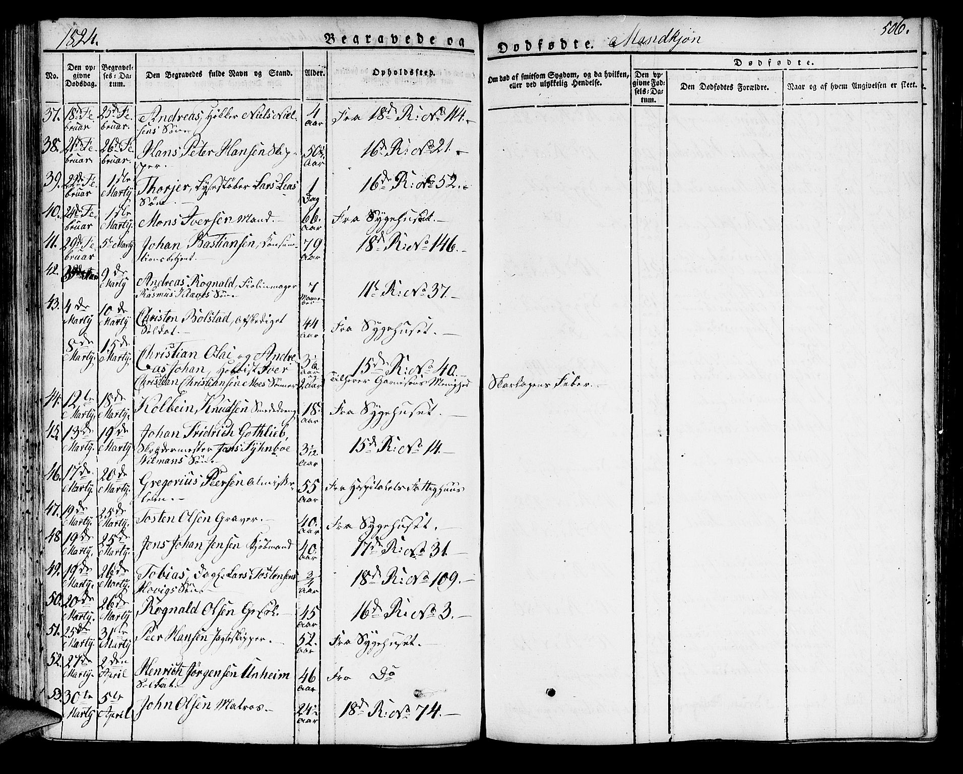 Domkirken sokneprestembete, SAB/A-74801/H/Haa/L0012: Parish register (official) no. A 12, 1821-1840, p. 506