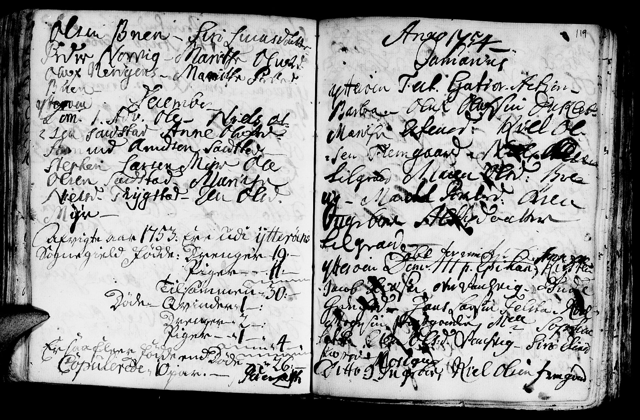 Ministerialprotokoller, klokkerbøker og fødselsregistre - Nord-Trøndelag, SAT/A-1458/722/L0215: Parish register (official) no. 722A02, 1718-1755, p. 119