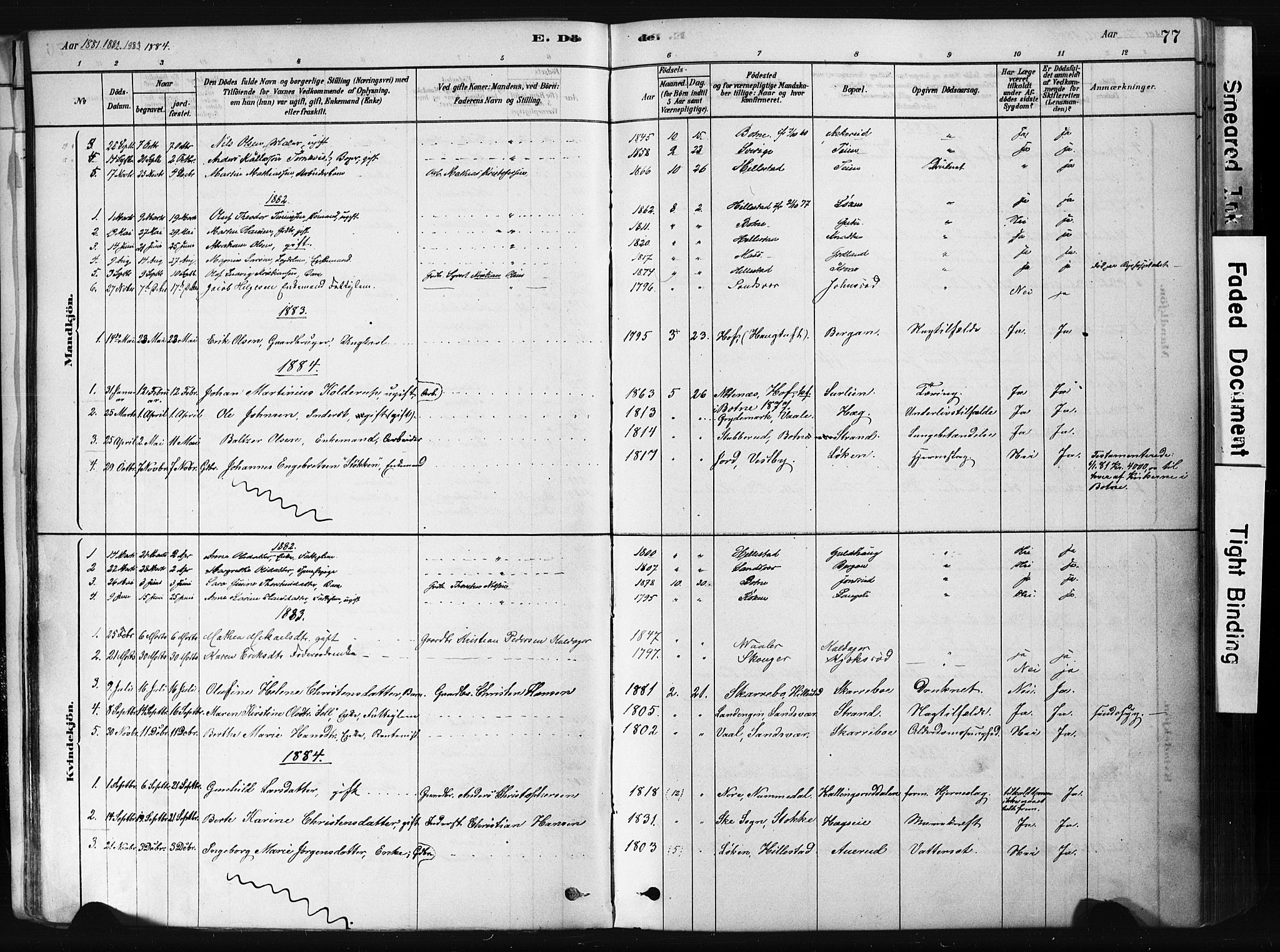 Botne kirkebøker, AV/SAKO-A-340/F/Fb/L0001: Parish register (official) no. II 1, 1878-1902, p. 77