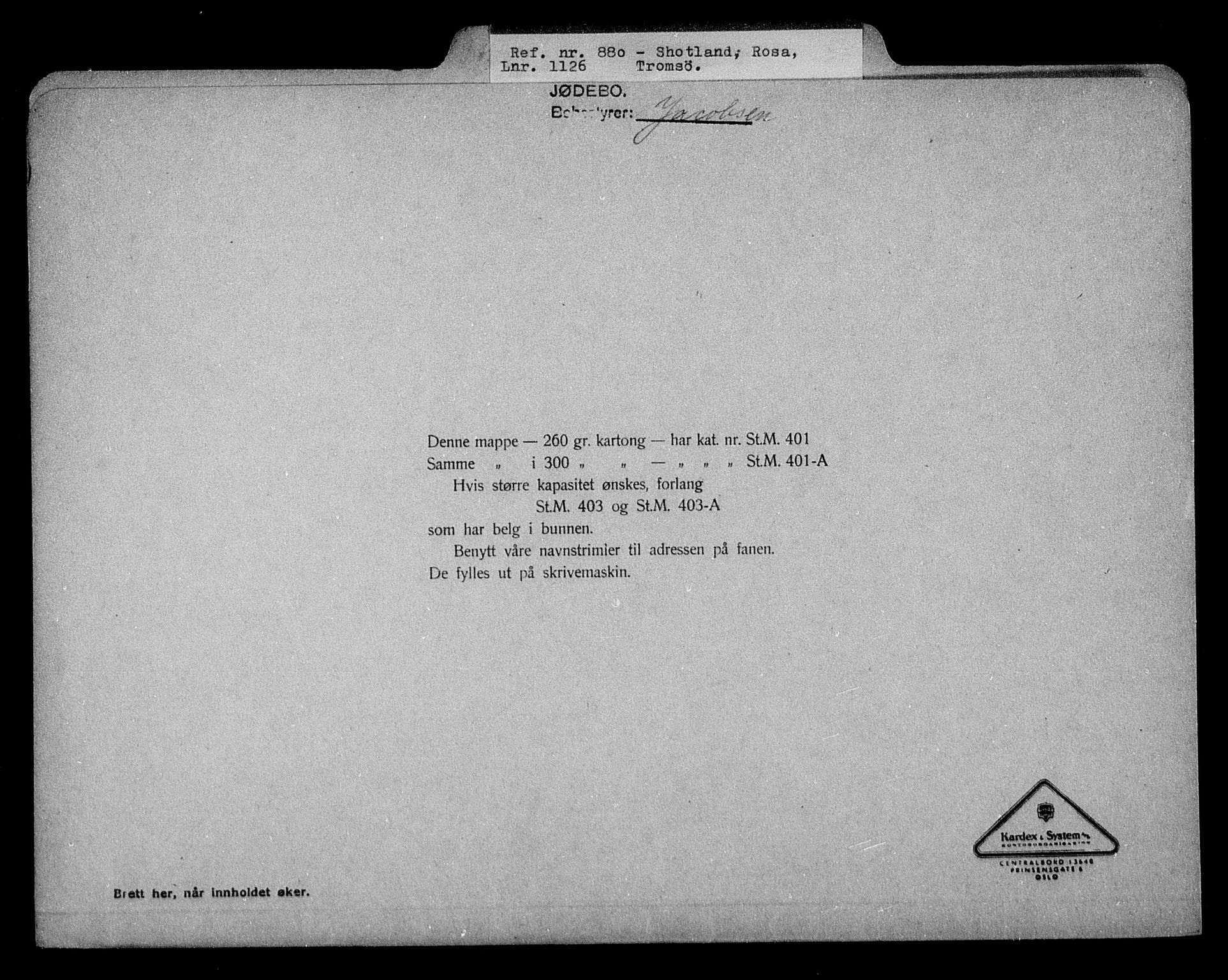 Justisdepartementet, Tilbakeføringskontoret for inndratte formuer, RA/S-1564/H/Hc/Hcb/L0916: --, 1945-1947, p. 313