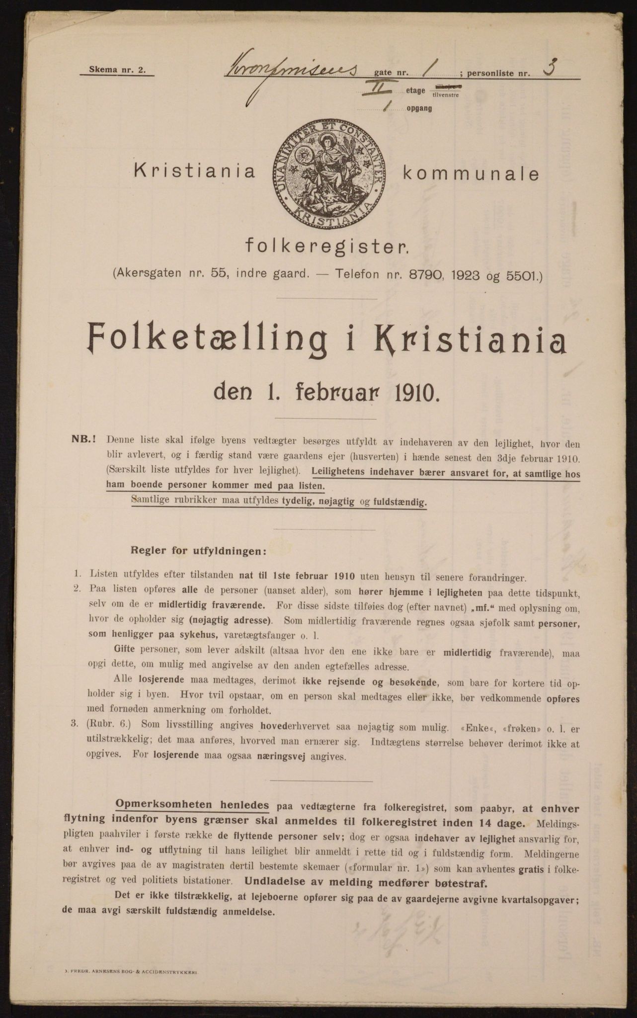 OBA, Municipal Census 1910 for Kristiania, 1910, p. 52874