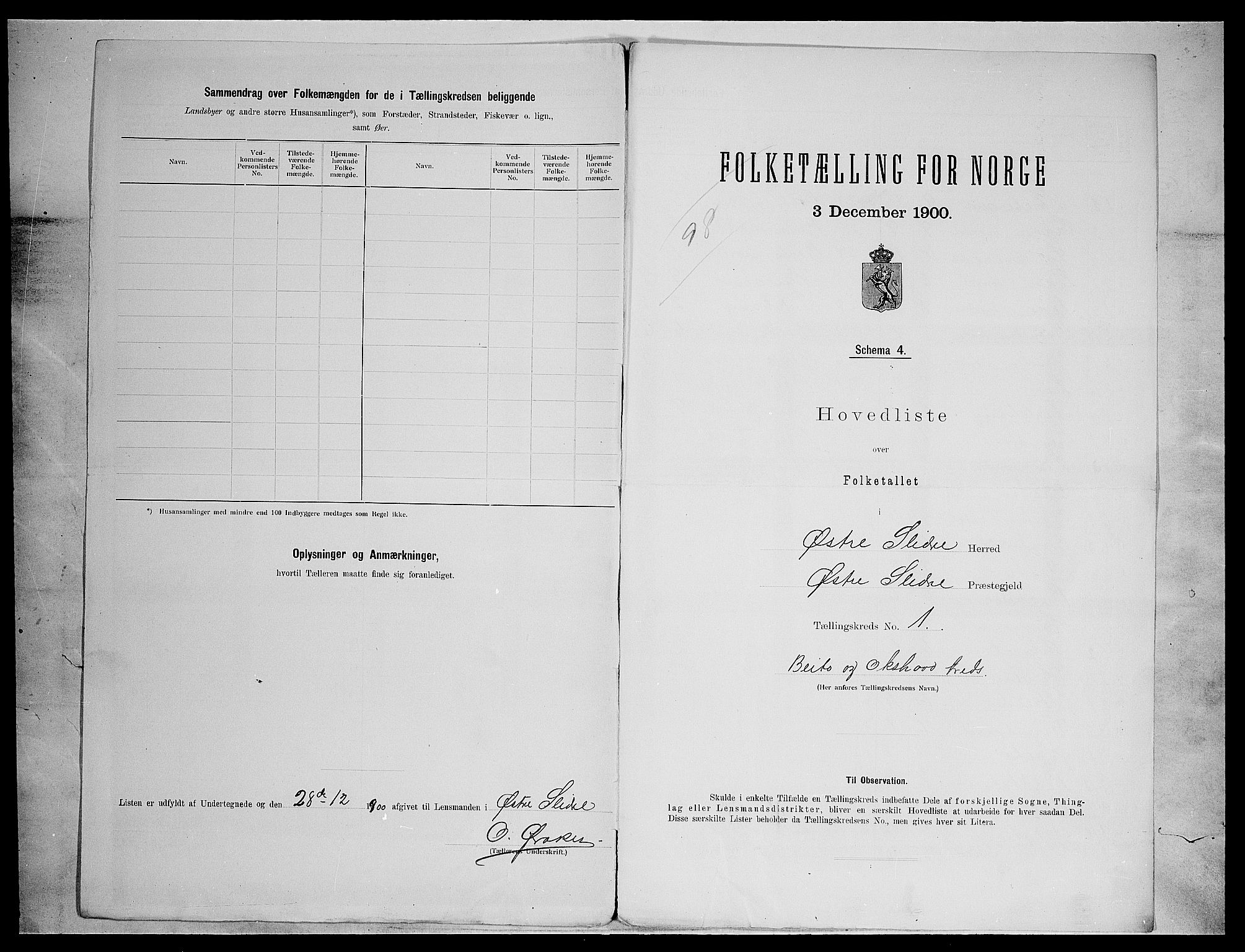 SAH, 1900 census for Øystre Slidre, 1900, p. 14