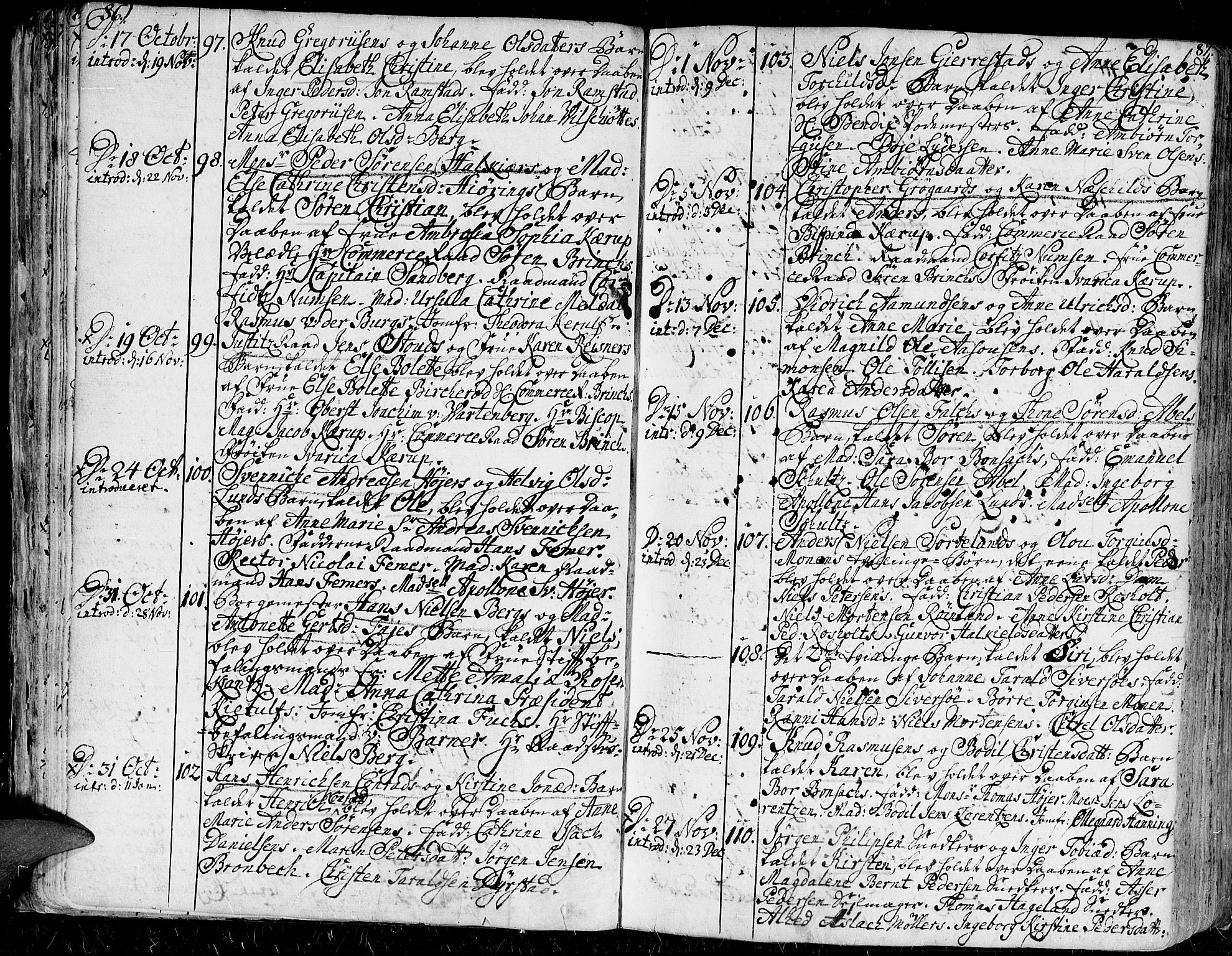 Kristiansand domprosti, SAK/1112-0006/F/Fa/L0001: Parish register (official) no. A 1, 1734-1793, p. 86-87