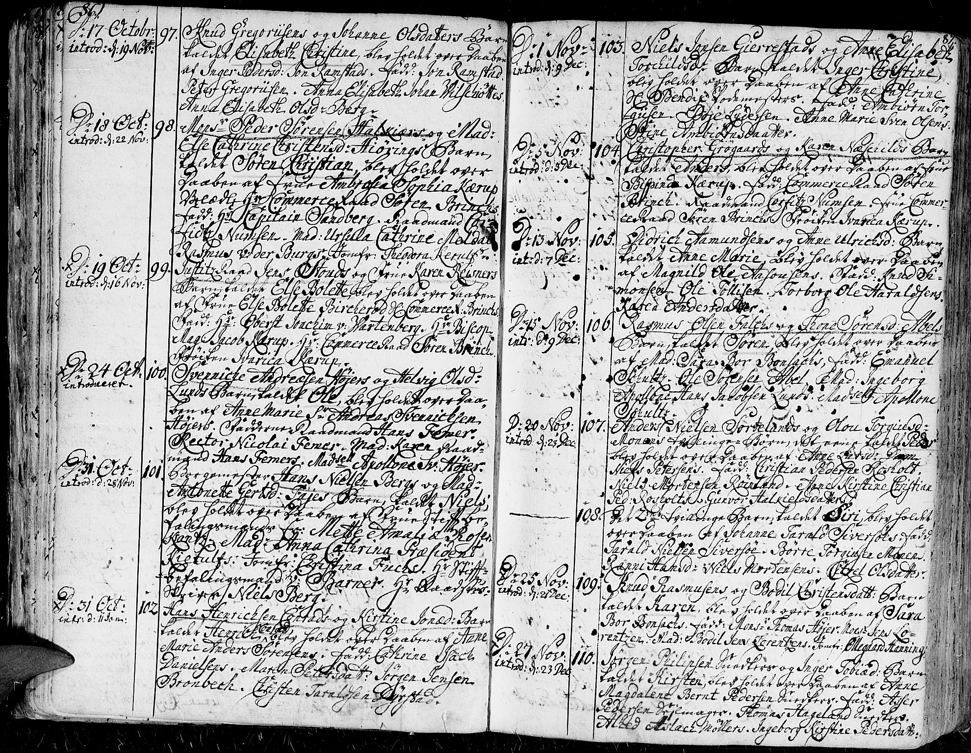 Kristiansand domprosti, AV/SAK-1112-0006/F/Fa/L0001: Parish register (official) no. A 1, 1734-1793, p. 86-87