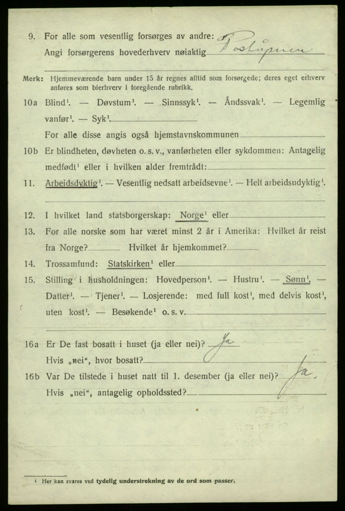 SAB, 1920 census for Sogndal, 1920, p. 4224