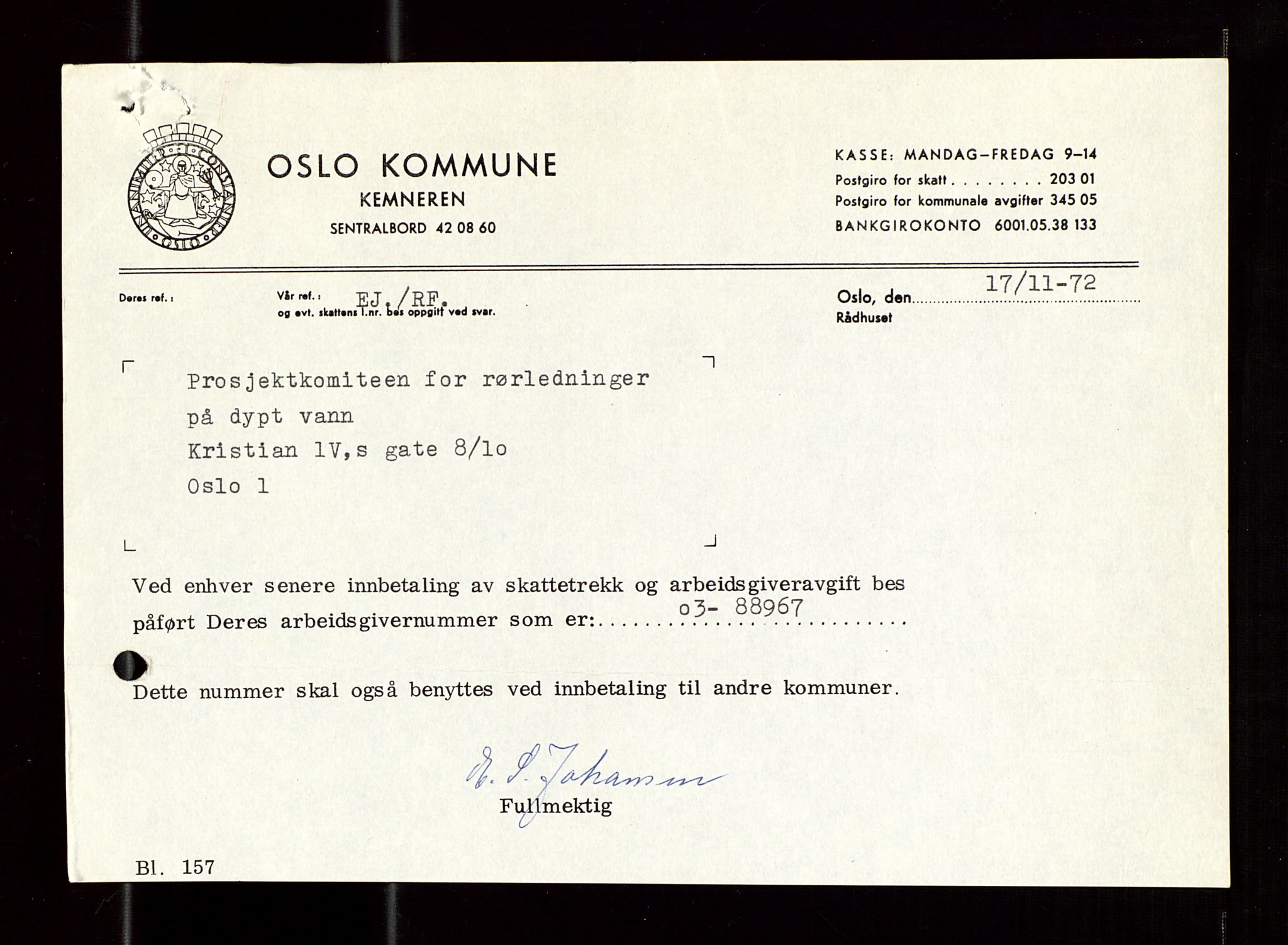 Industridepartementet, Oljekontoret, AV/SAST-A-101348/Di/L0002: DWP, måneds- kvartals- halvårs- og årsrapporter, økonomi, personell, div., 1972-1974, p. 484