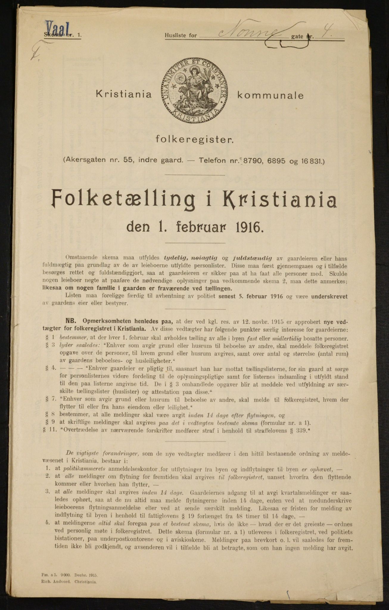 OBA, Municipal Census 1916 for Kristiania, 1916, p. 73150