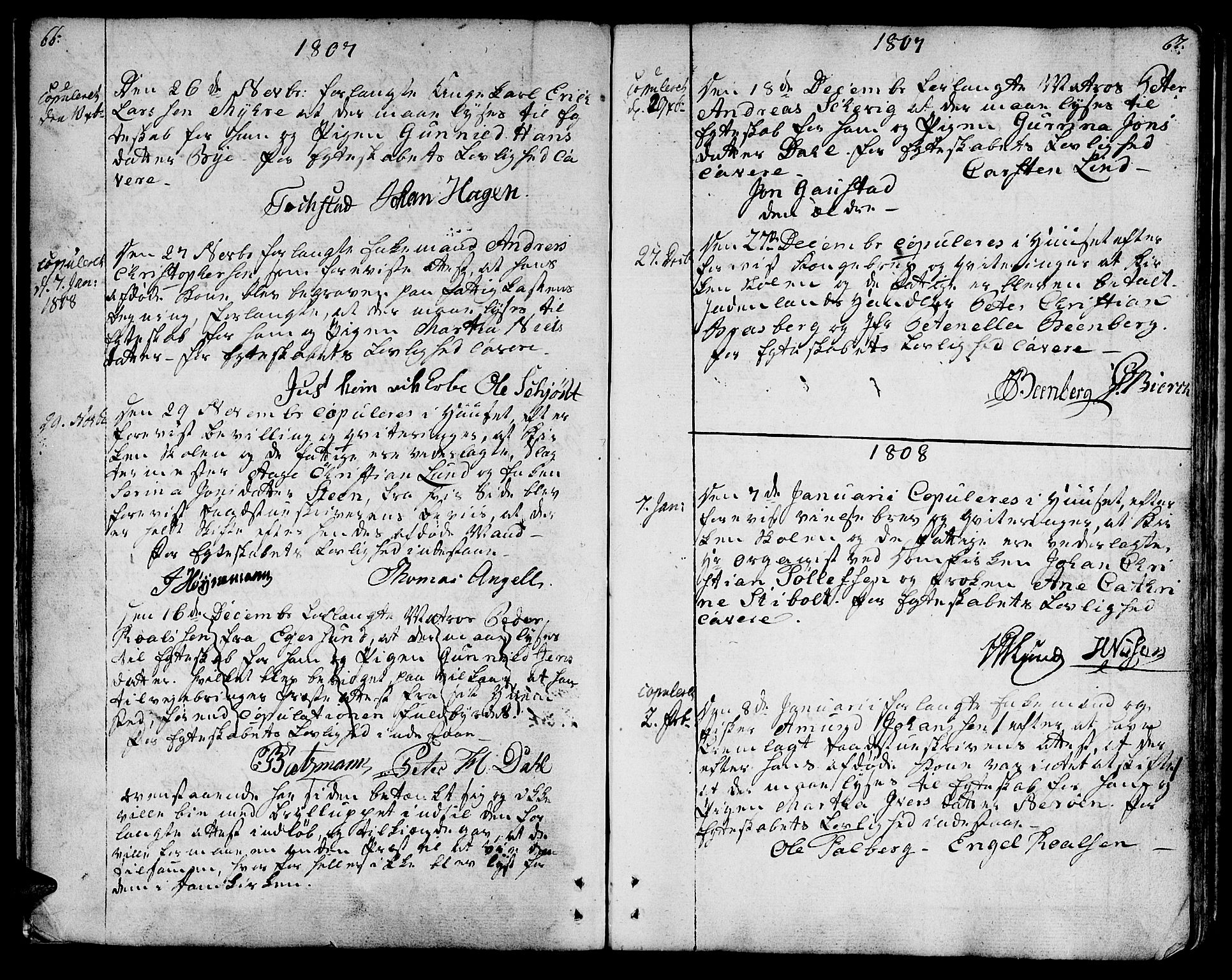 Ministerialprotokoller, klokkerbøker og fødselsregistre - Sør-Trøndelag, SAT/A-1456/601/L0042: Parish register (official) no. 601A10, 1802-1830, p. 66-67
