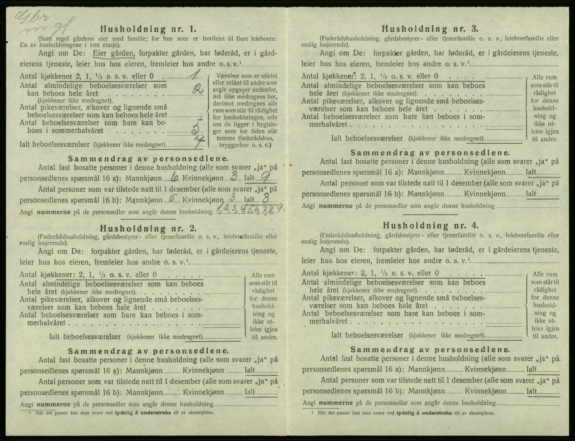 SAB, 1920 census for Tysnes, 1920, p. 546