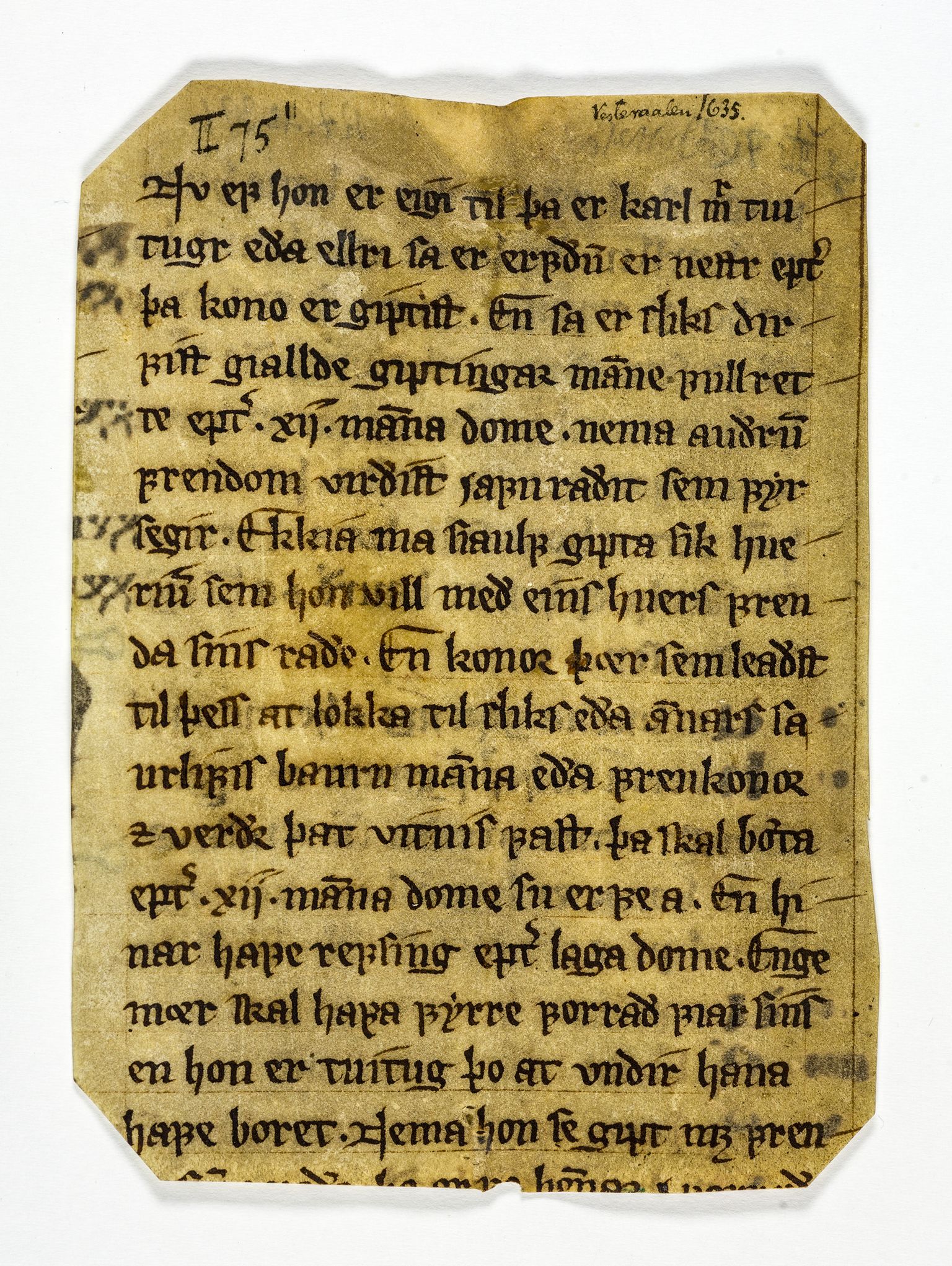 Riksarkivets diplomsamling, AV/RA-EA-5965/F26/L0004: Norrøne membranfragmenter bestand 31-50, 1100-1536, p. 120