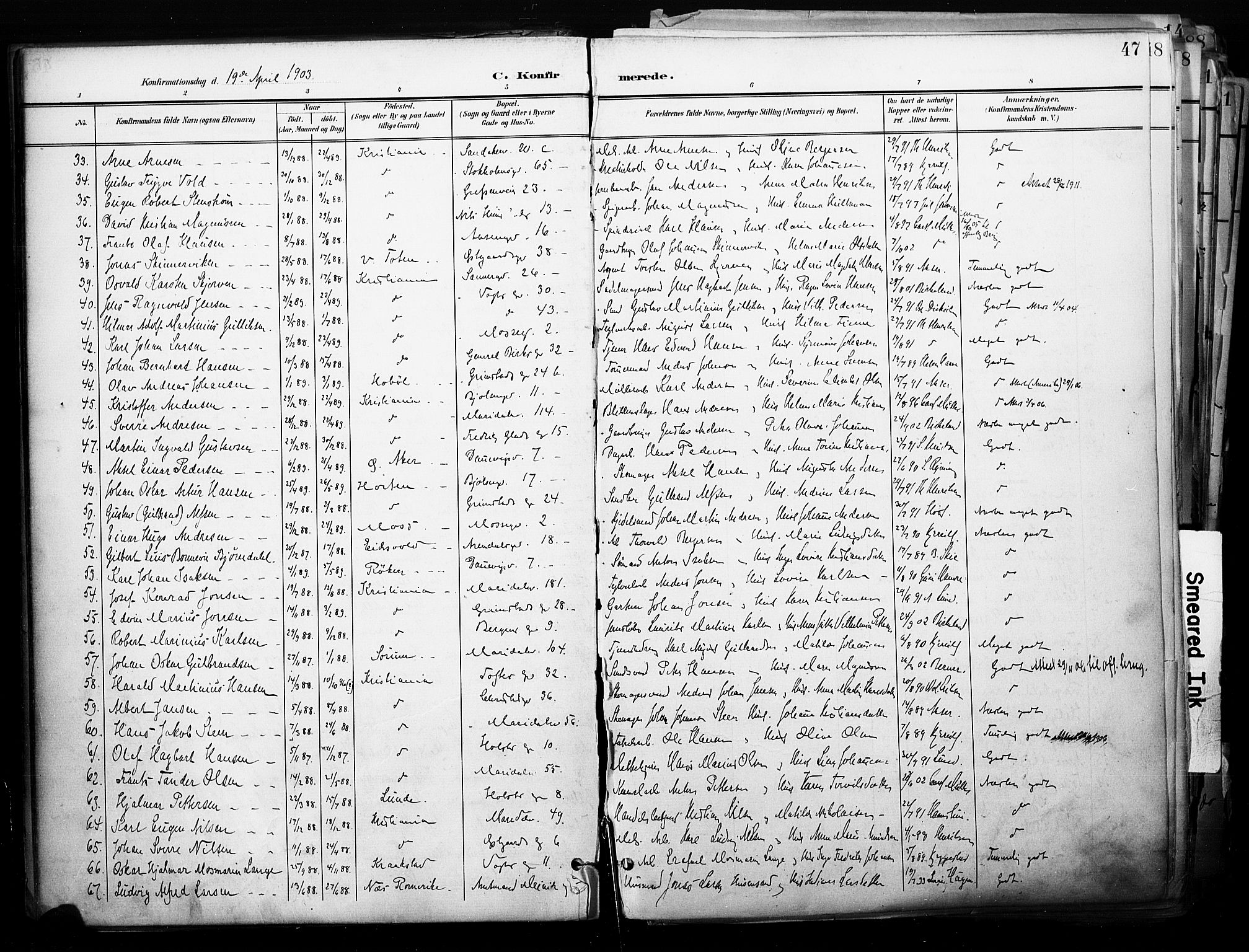 Sagene prestekontor Kirkebøker, AV/SAO-A-10796/F/L0005: Parish register (official) no. 5, 1898-1911, p. 47