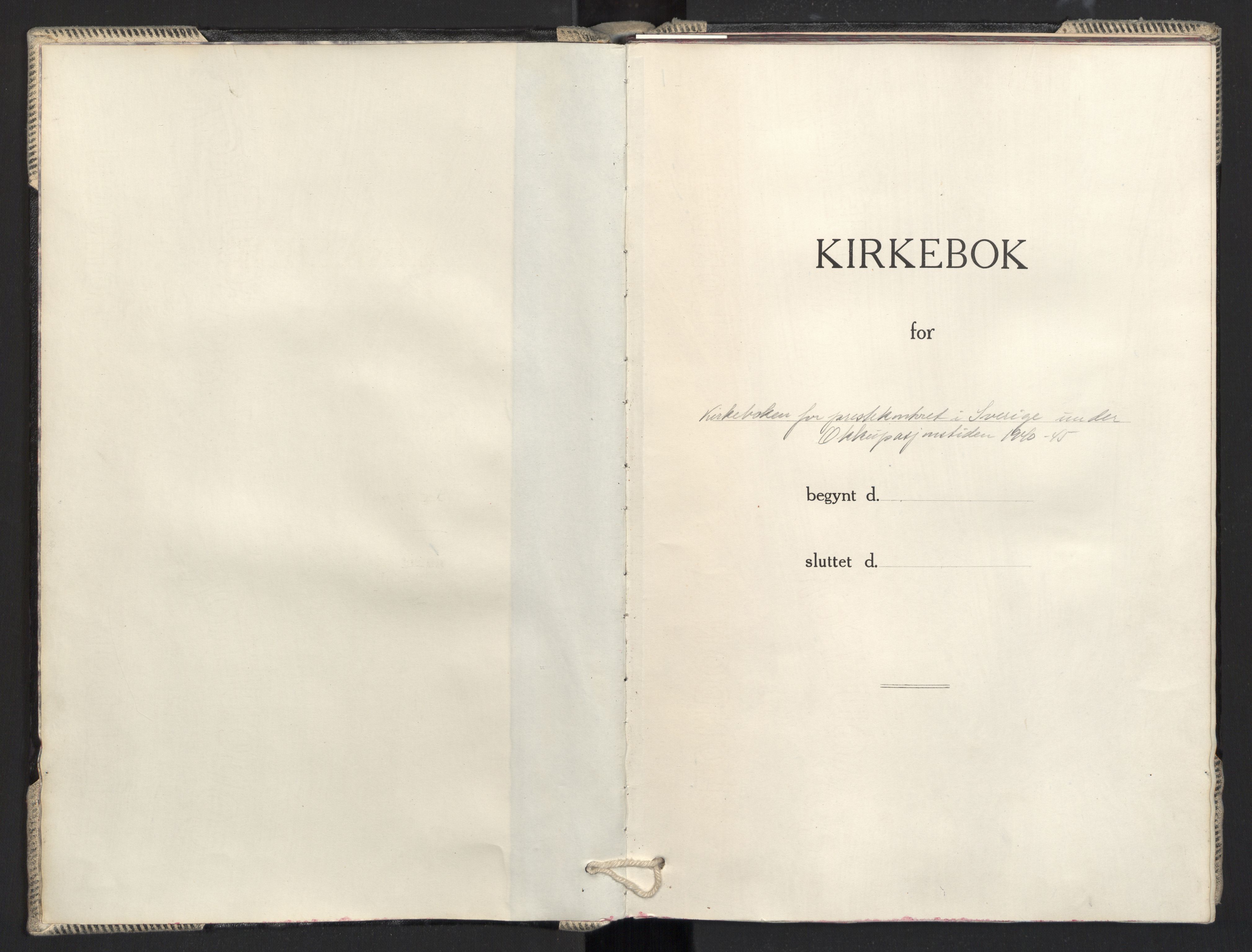 Prestekontoret i Sverige under okkupasjonen Kirkebøker, AV/SAO-A-11045/F/L0001: Parish register (official) no. 1, 1941-1945