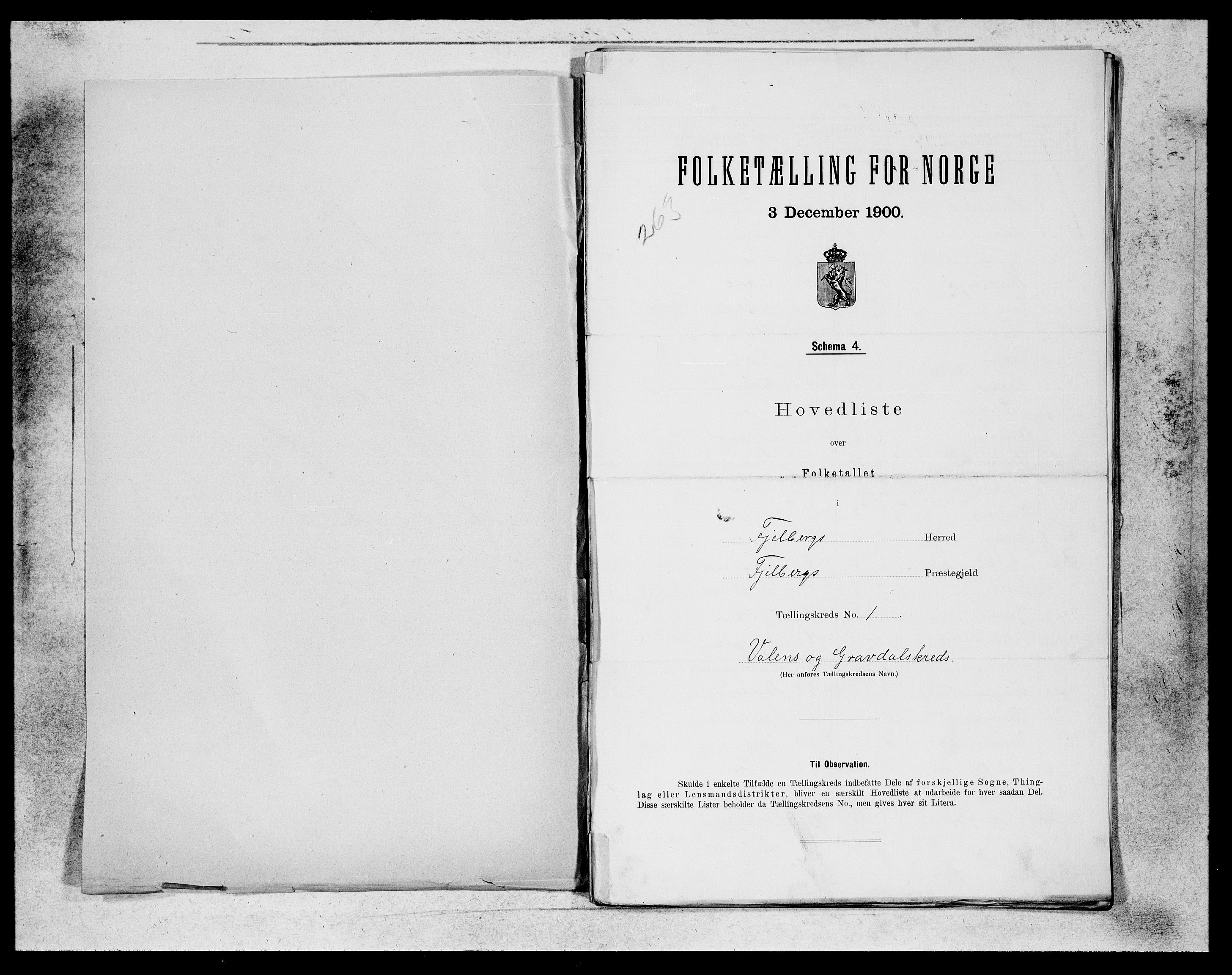 SAB, 1900 census for Fjelberg, 1900, p. 1