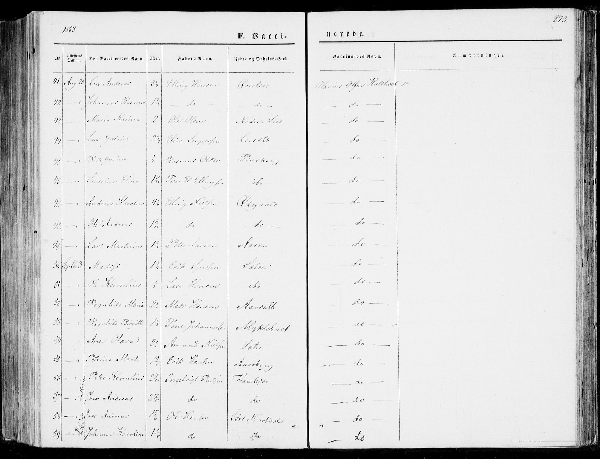 Ministerialprotokoller, klokkerbøker og fødselsregistre - Møre og Romsdal, SAT/A-1454/510/L0121: Parish register (official) no. 510A01, 1848-1877, p. 273