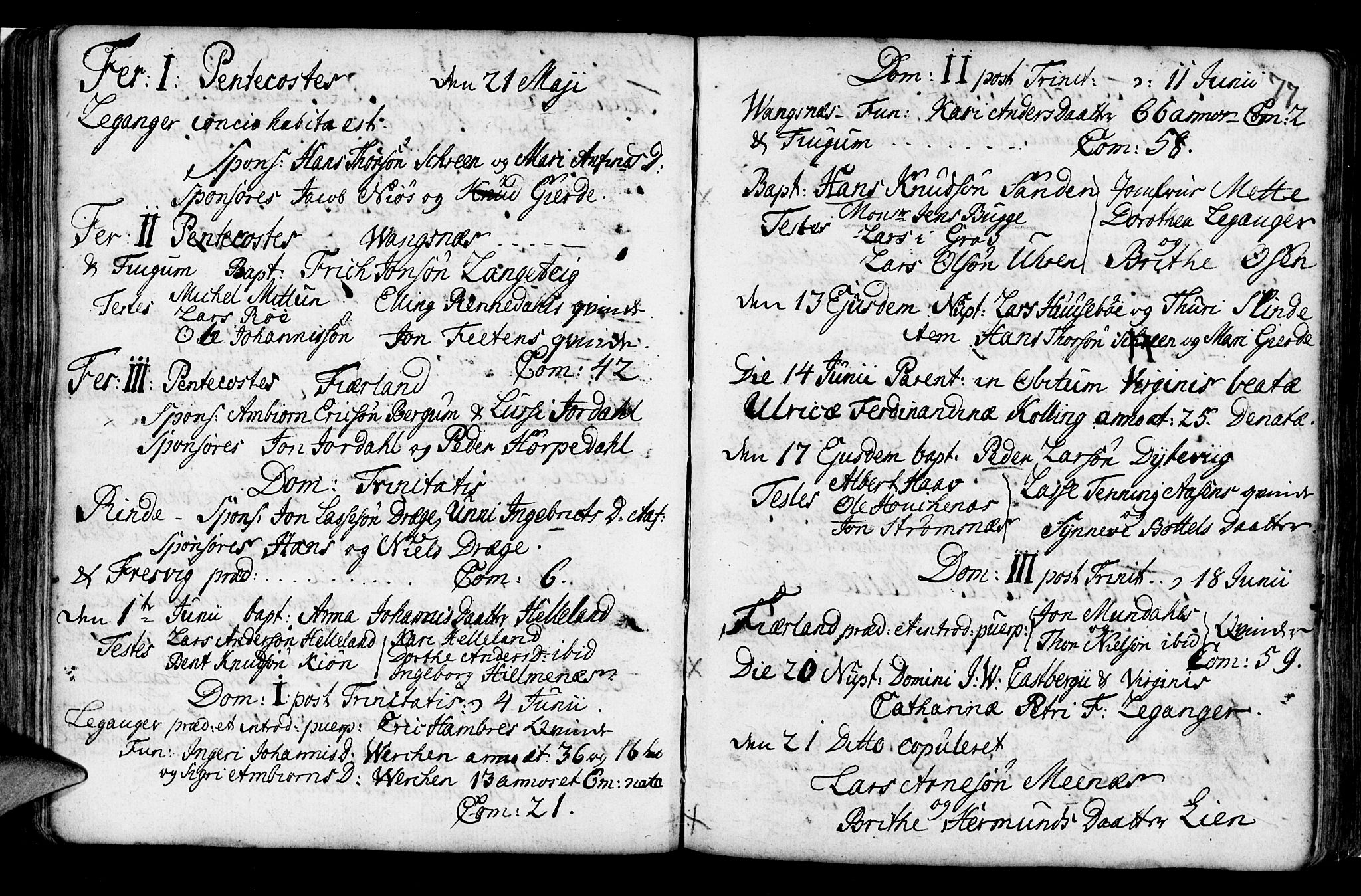 Leikanger sokneprestembete, SAB/A-81001: Parish register (official) no. A 2, 1735-1756, p. 77
