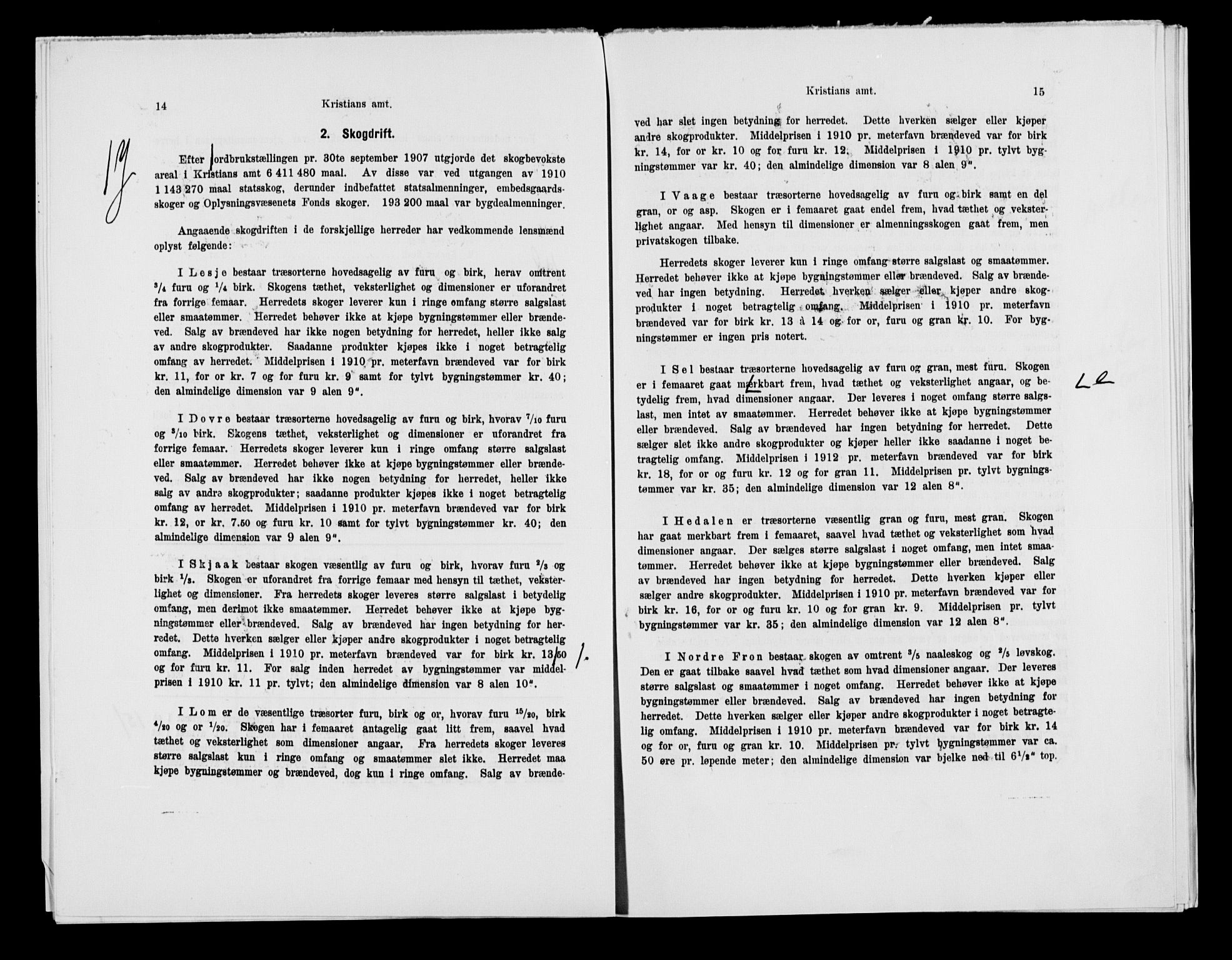 Statistisk sentralbyrå, Næringsøkonomiske emner, Generelt - Amtmennenes femårsberetninger, AV/RA-S-2233/F/Fa/L0116: --, 1906-1915, p. 212