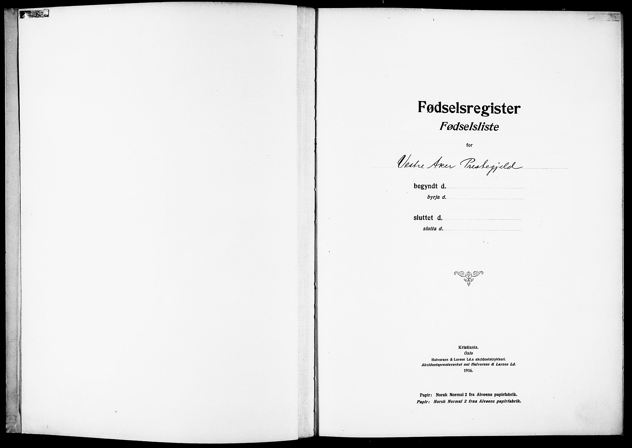 Vestre Aker prestekontor Kirkebøker, SAO/A-10025/J/Ja/L0001: Birth register no. 1, 1916-1922
