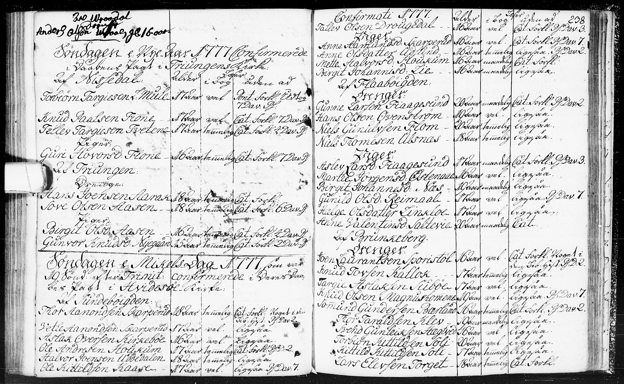 Kviteseid kirkebøker, SAKO/A-276/F/Fa/L0002: Parish register (official) no. I 2, 1773-1786, p. 238
